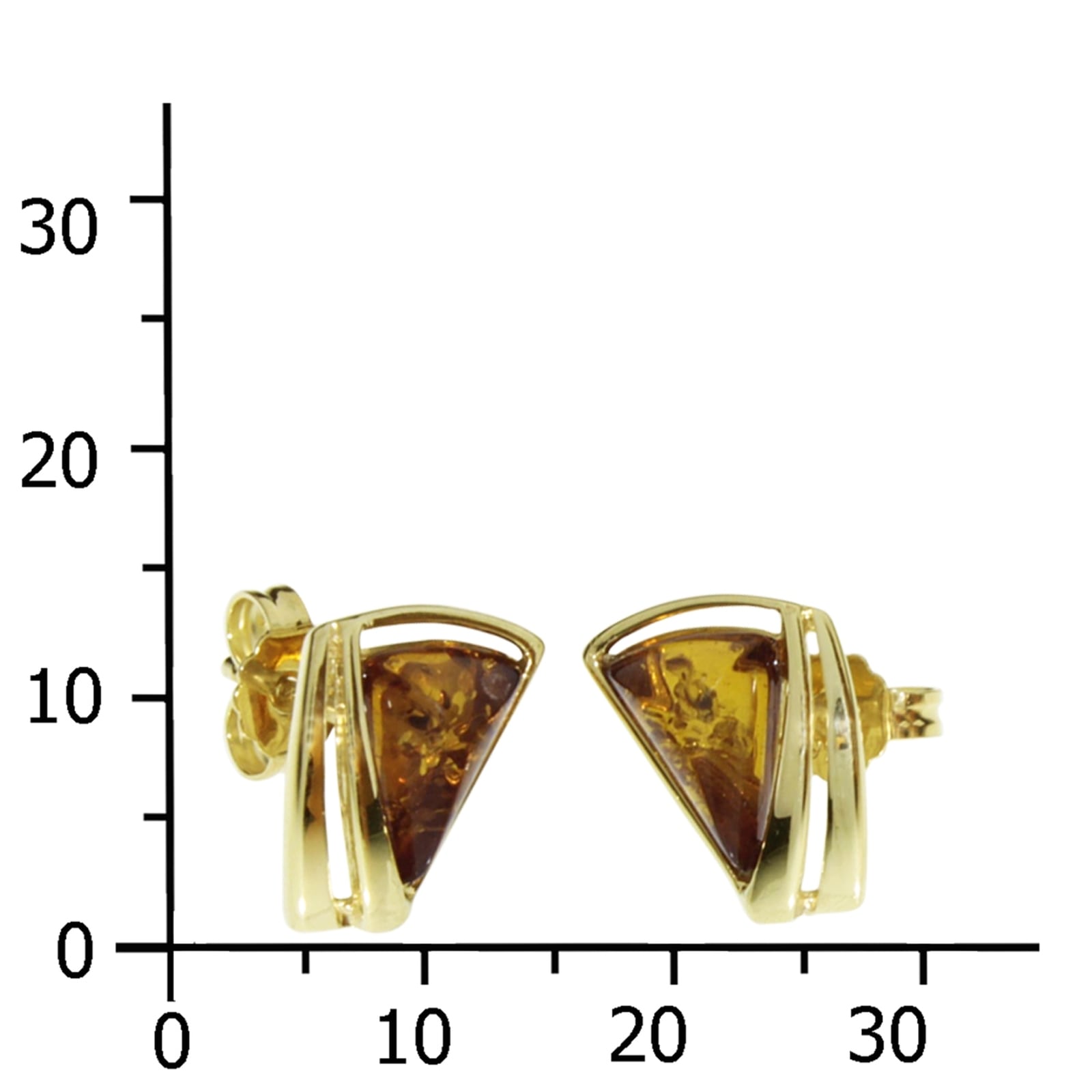 OSTSEE-SCHMUCK Paar Ohrstecker »- Ilga - Gold 585/000 - Bernstein«