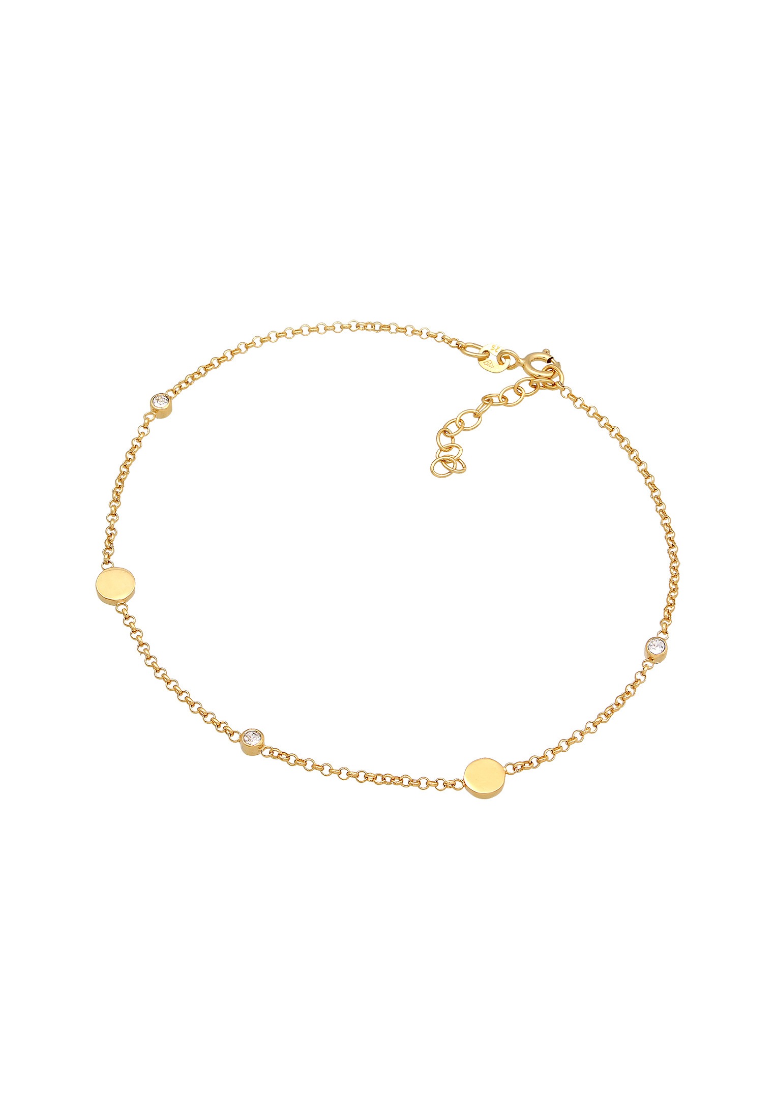 Elli Fußkette »Fußschmuck Kristalle Plättchen Basic 925 Silber«