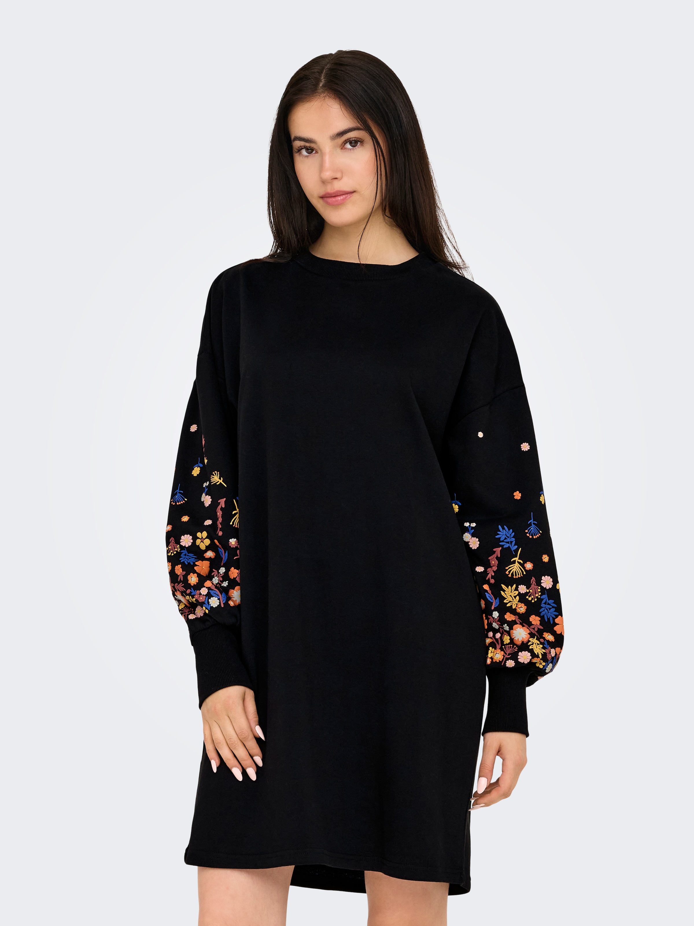 ONLY Sweatkleid »ONLBROOKE LS SHORT DRESS FLOWER SWT NOOS«