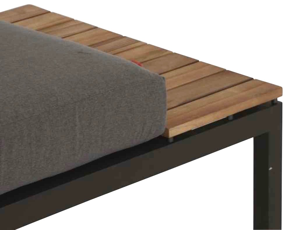 Siena Garden Loungesofa »Alvida« Aluminium, Teakholz, inkl. Sitz- und Rückenkissen grau