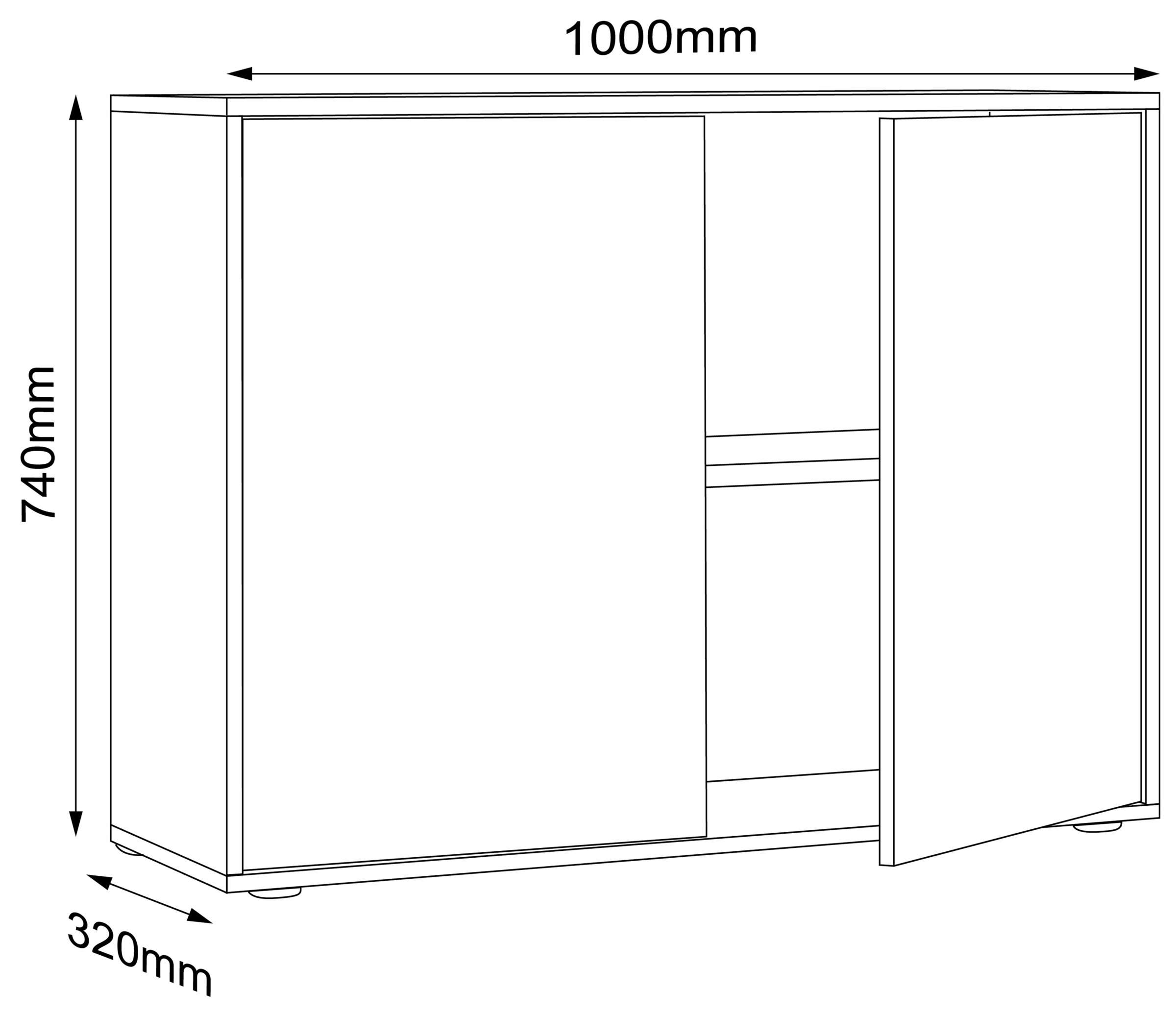 VCM Aktenschrank »Büroschrank Aktenschrank Sideboard Salia 2fach«