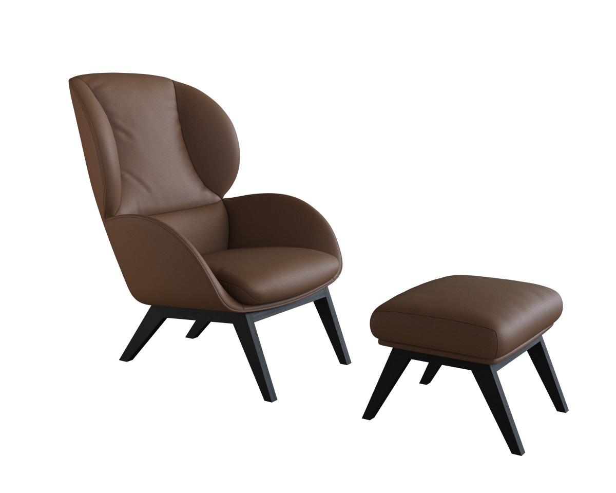 FLEXLUX Polsterhocker »Adria«, Fuß schwarz, Fußhocker für Ohrensessel