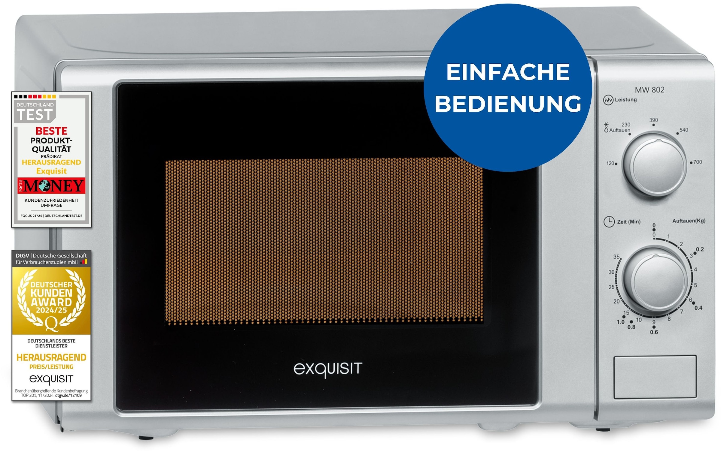 exquisit Mikrowelle »MW 900-030«, Mikrowelle, 700 W, silber