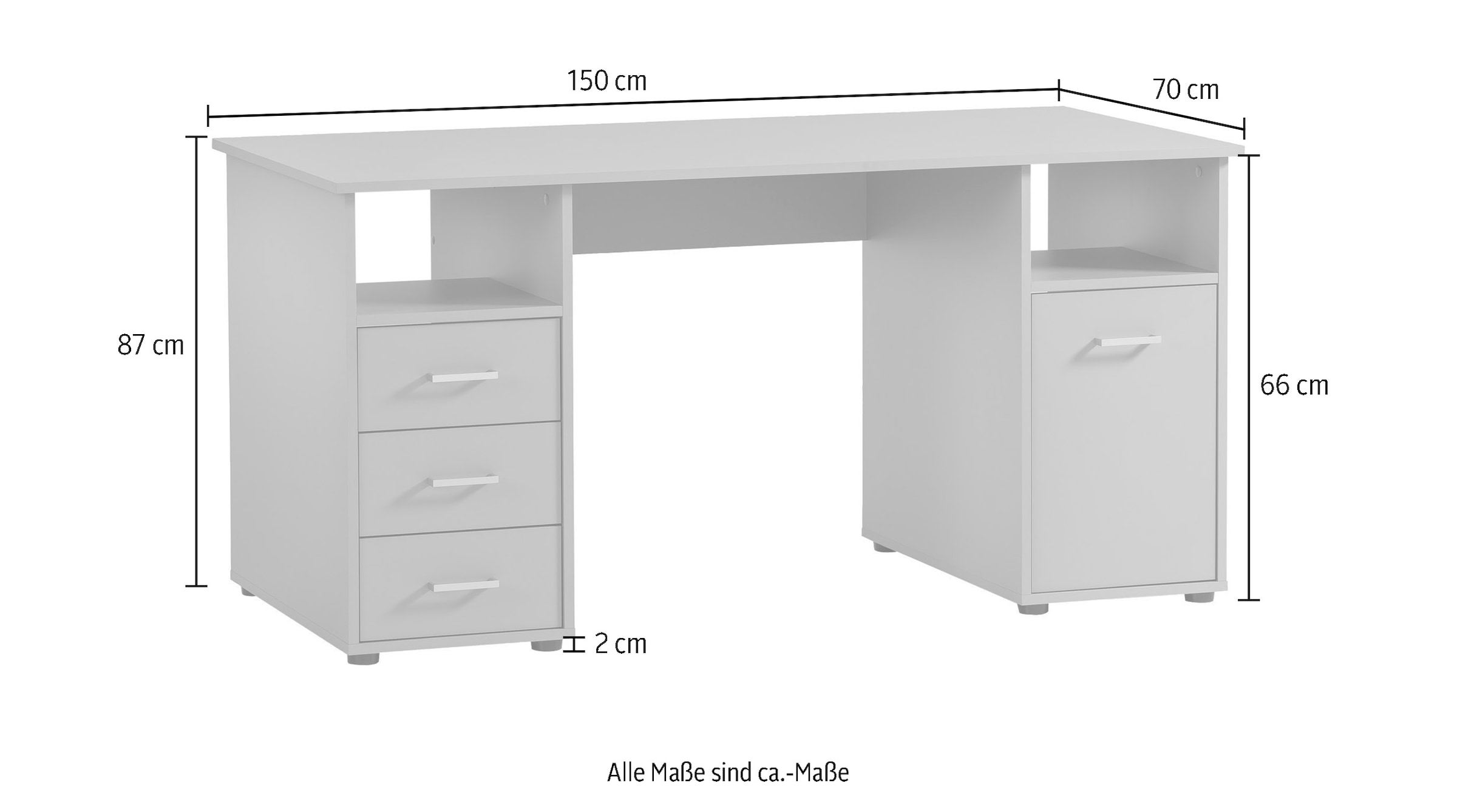 Schildmeyer Schreibtisch in | 150 »Baku«, online Germany Breite Made kaufen UNIVERSAL cm