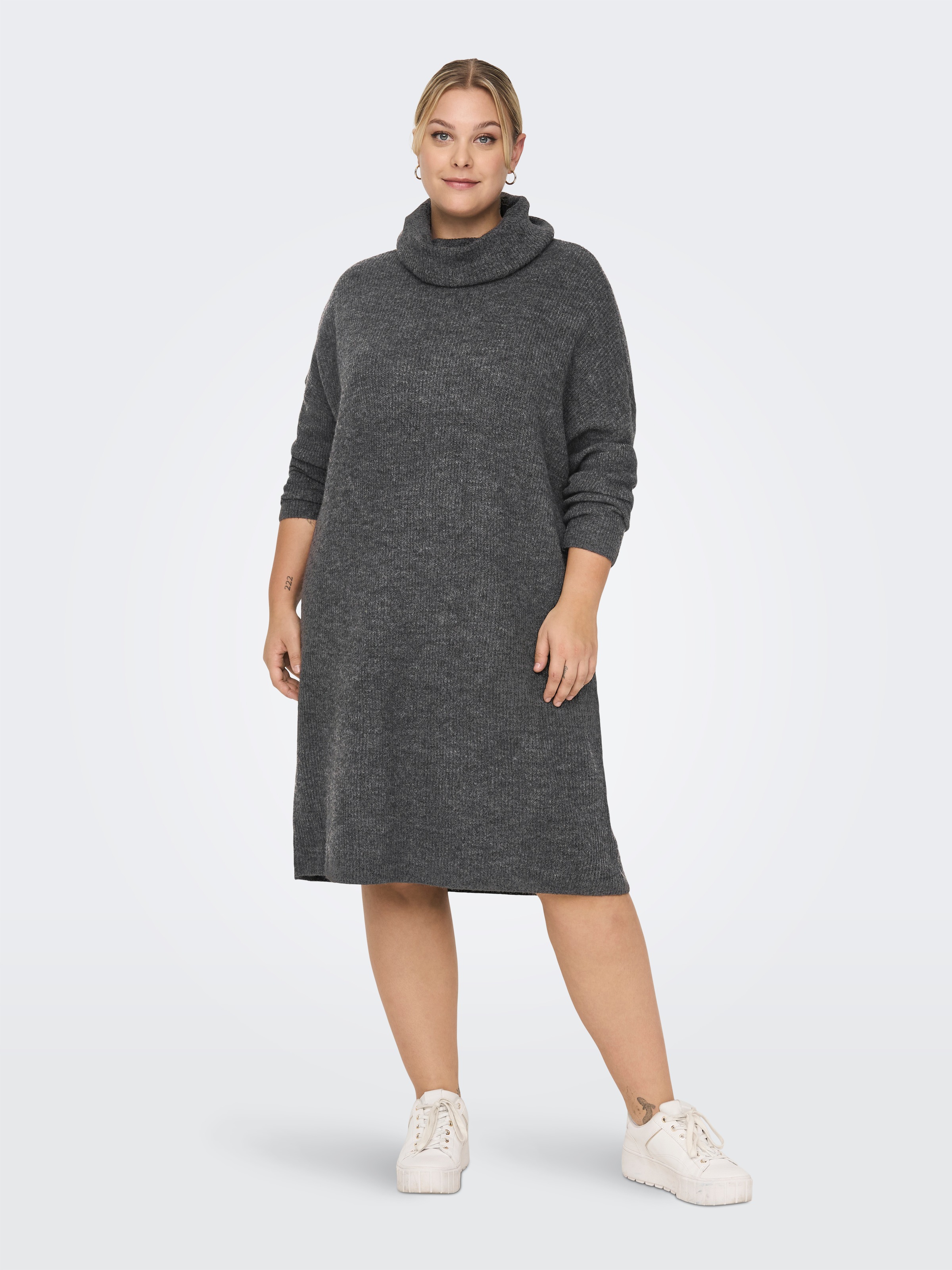 ONLY CARMAKOMA Strickkleid »CARJANA L/S COWLNCK DRESS WOOL KNT«