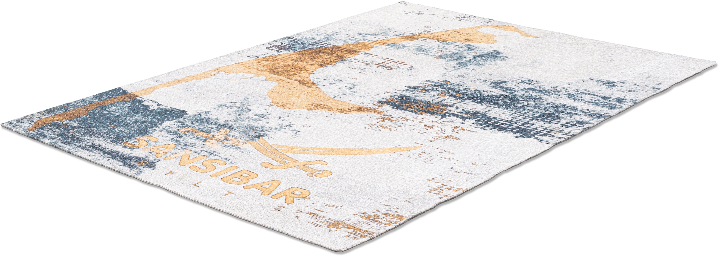 »Keitum Flachgewebe, gekreuzte Teppich rechteckig, Sylt Design, & 012«, Sansibar Motiv Säbel modernes