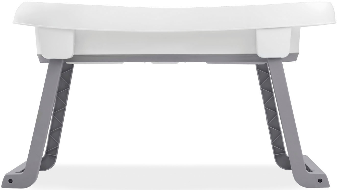 Hauck Babybadewanne »Wash N Fold L, White/Stone« Höhe 44 cm Standbeine | wärmeempfindlicher Ablaufstopfen | zusammenfaltbar Faltbadewanne mit Wassertemperaturmessung am Ablaufstopfen