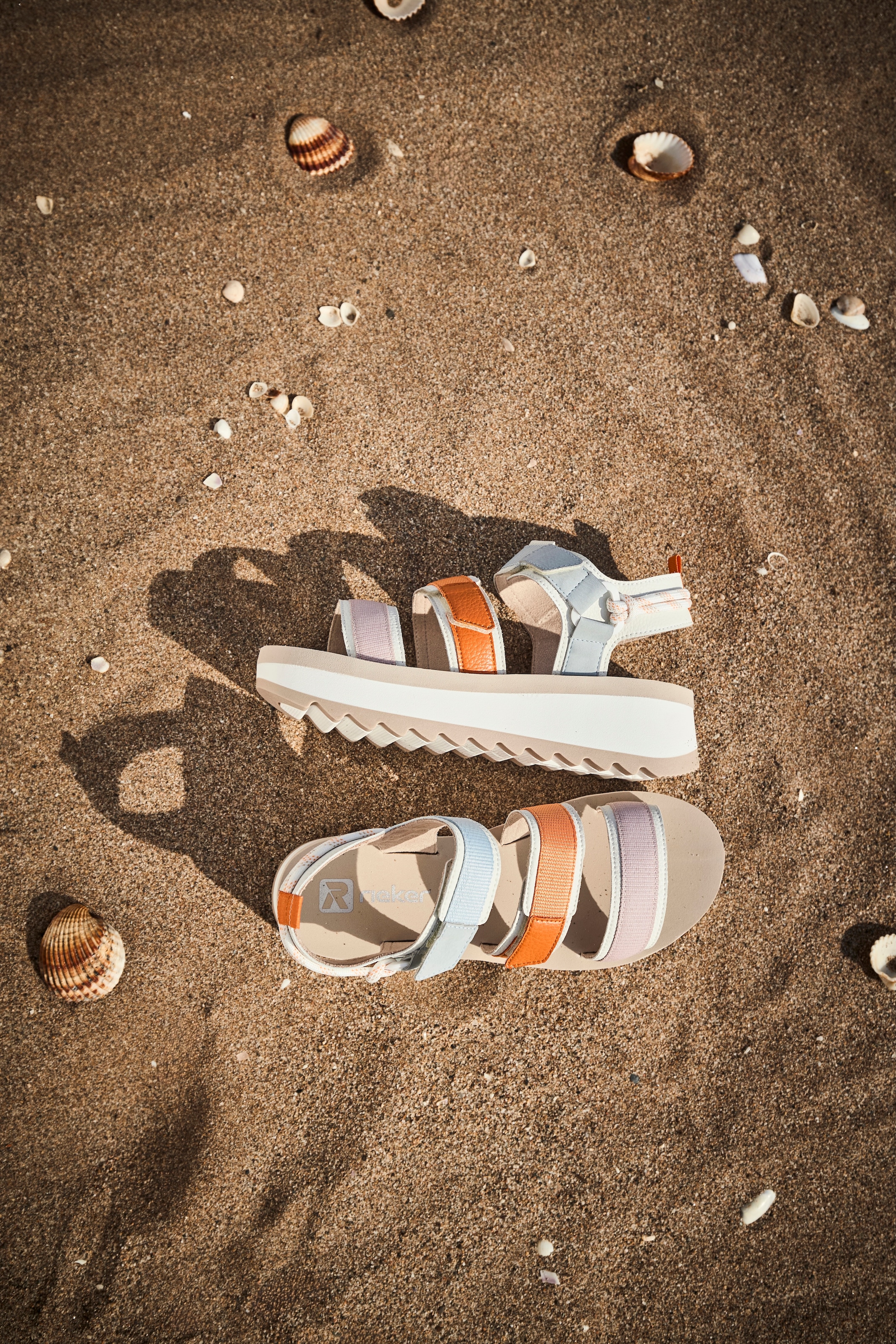 RIEKER Sport Plateausandale »Adelaide«, Sommerschuh, Outdoorsandale, Sandalette mit Klettverschlüsse