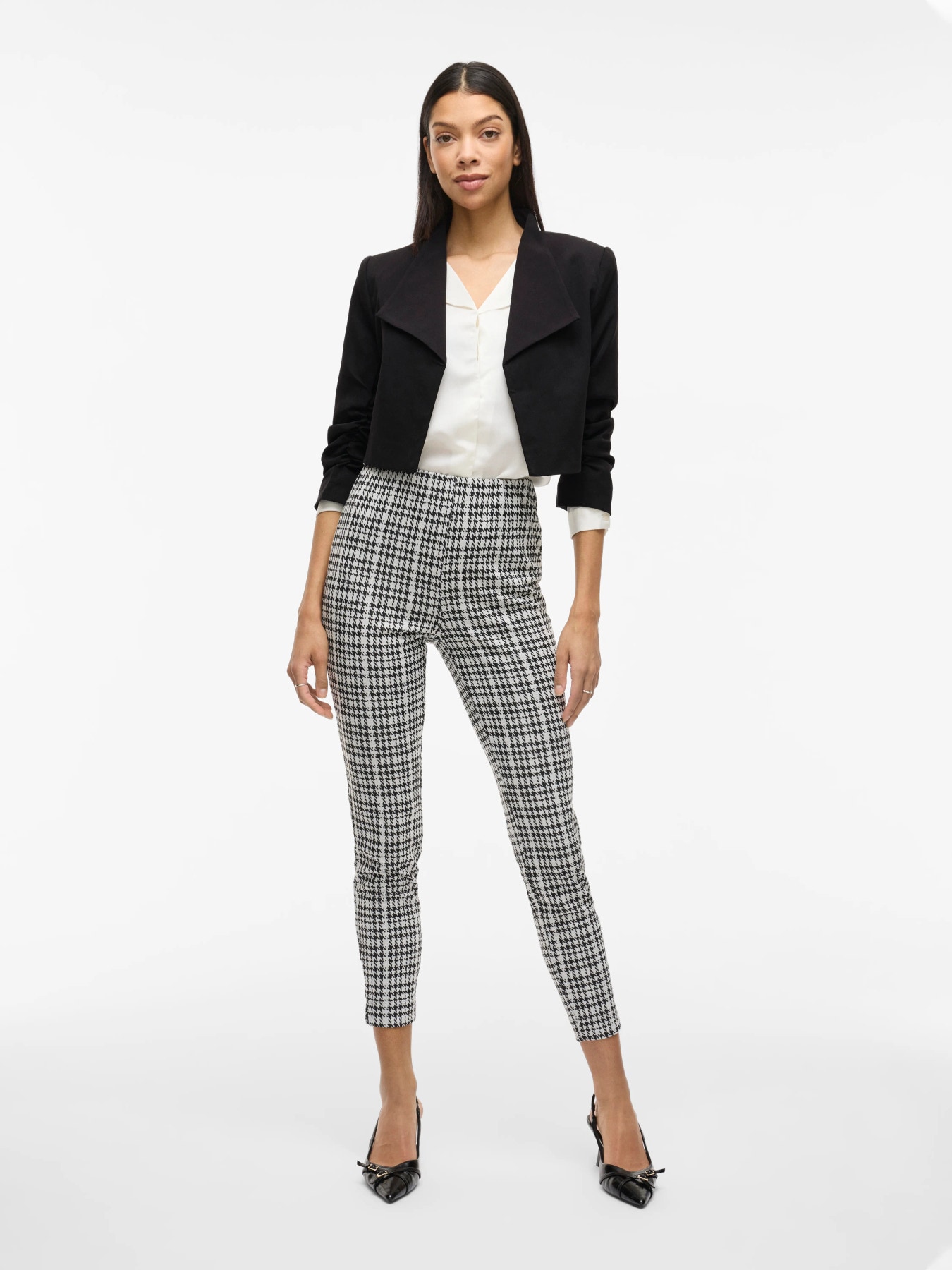 Vila Kurzblazer »VIHER BIN CROPPED BLAZER - NOOS« Materialmix, loose fit