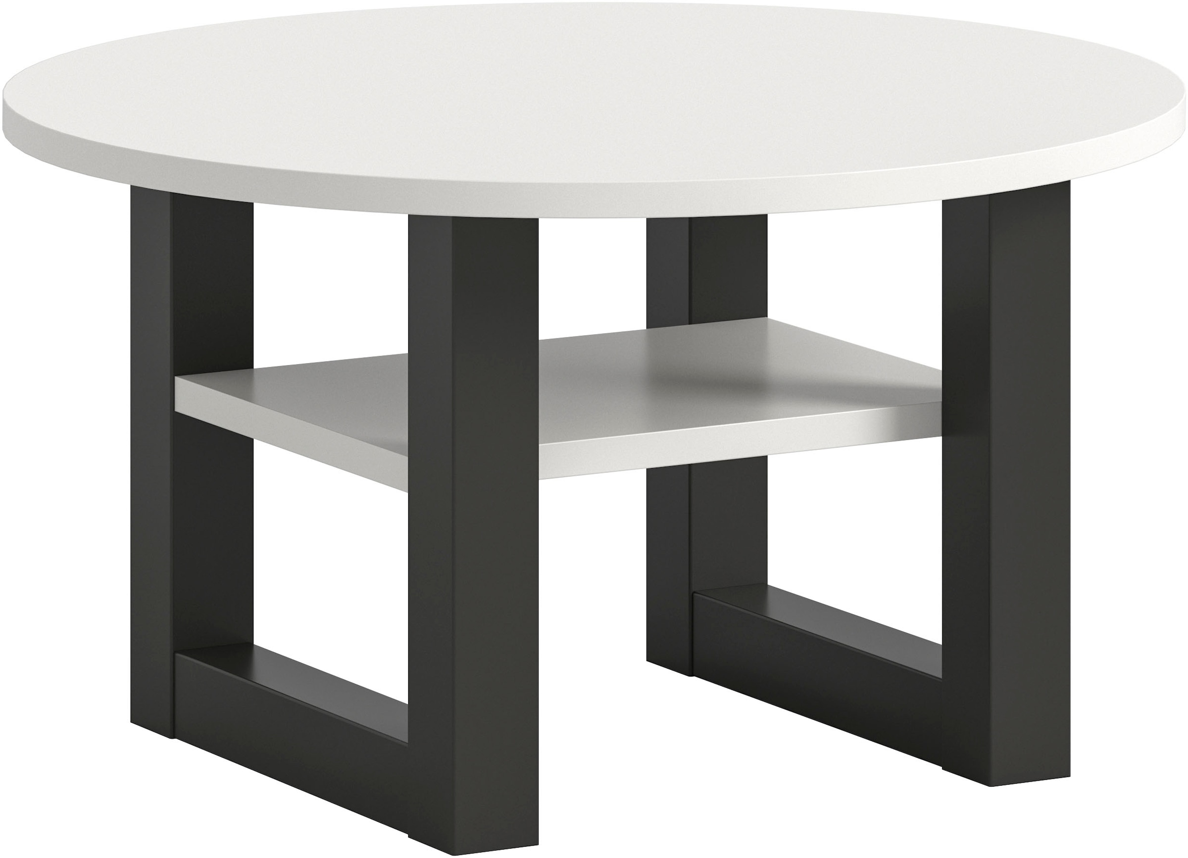 INOSIGN Couchtisch »Rail, Ø 75 cm, mit Ablageboden, inklusive Kufengestell«, Wohnzimmertisch, Beistelltisch
