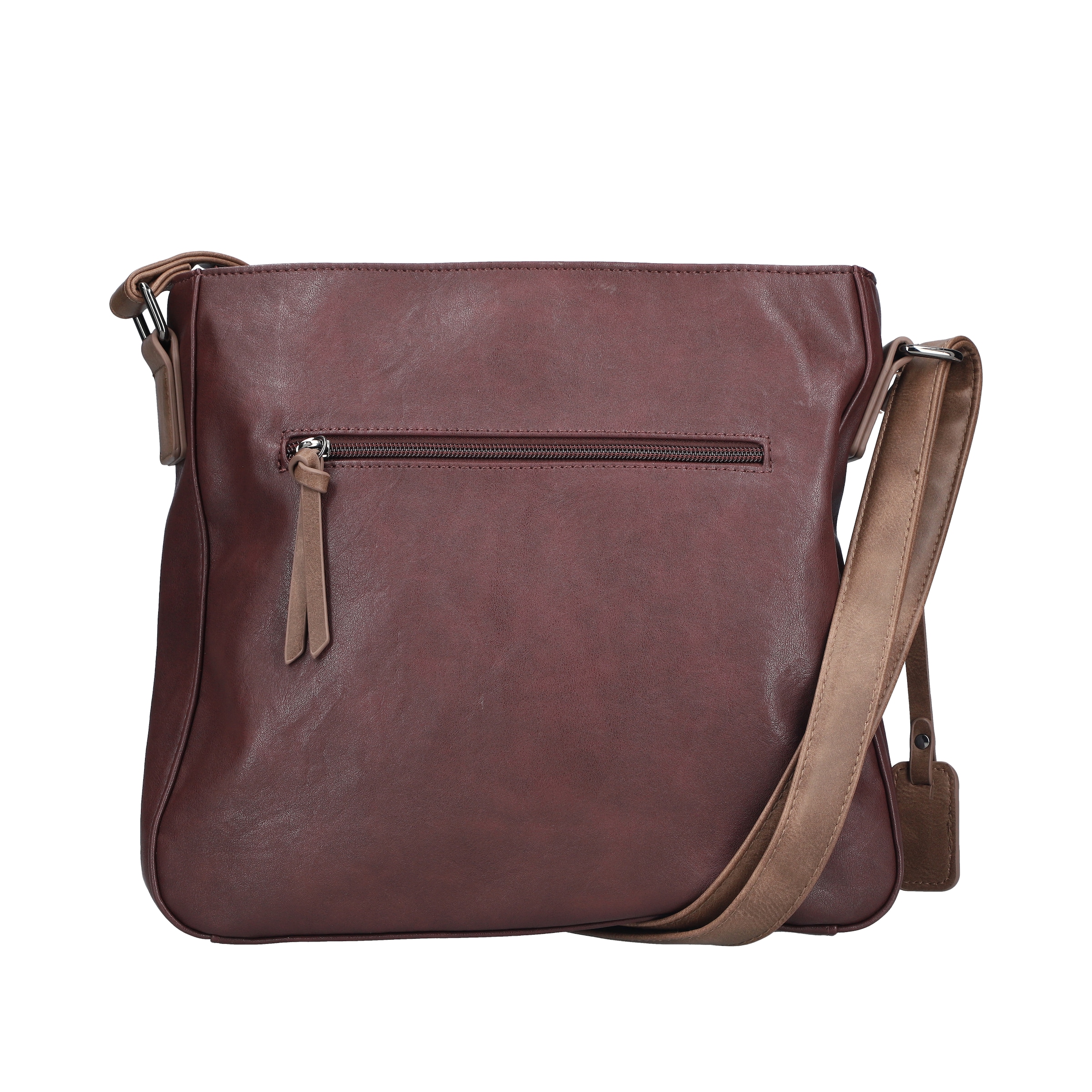 Rieker Umhängetasche Damen Schultertasche, Vortasche mit geflochtenem Riemchenverschluss