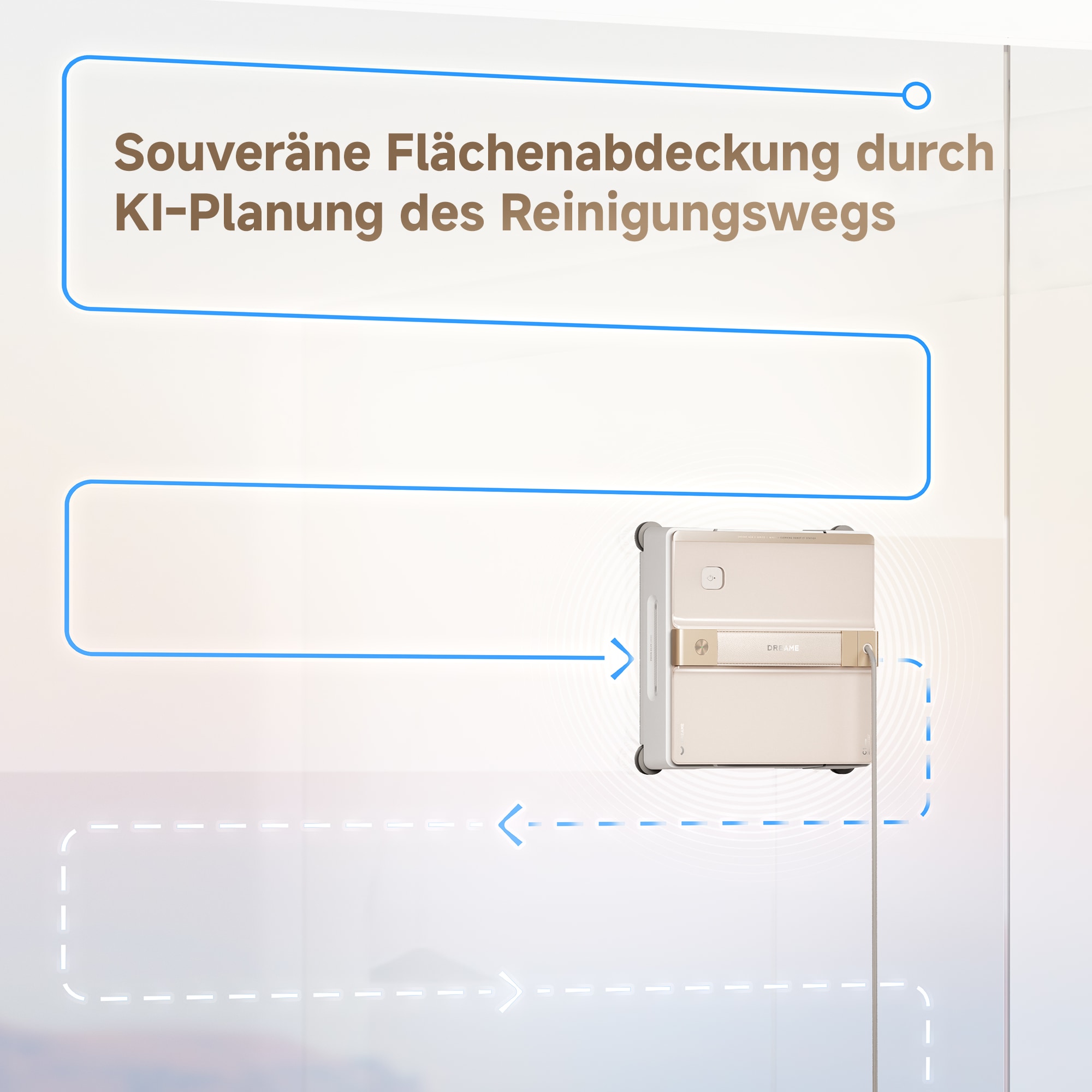 Dreame Fensterputzroboter »C1« KI-Routenplanung, 5.000Pa Saugkraft, Hindernisvermeidung