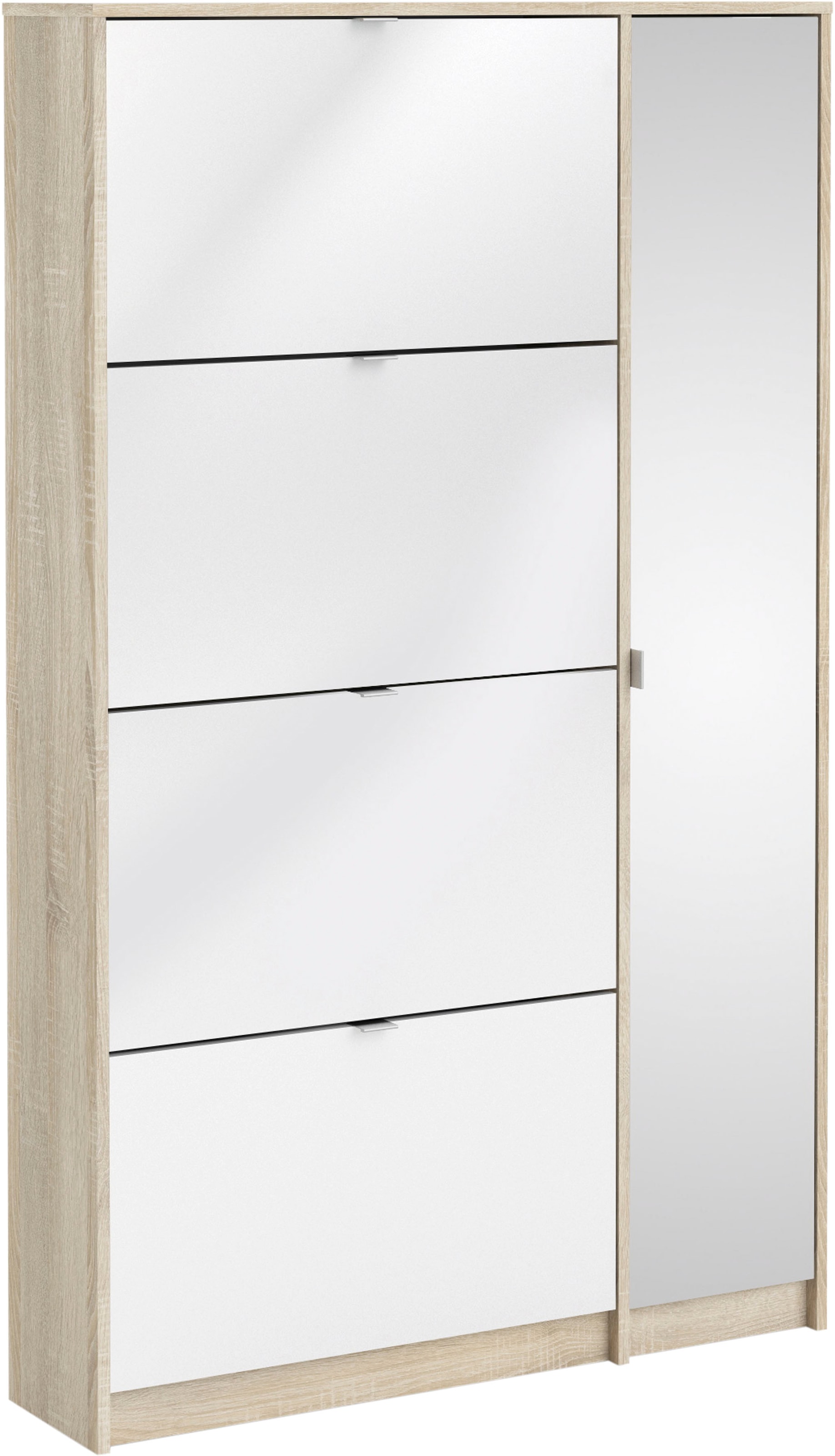 Shoe cabinet with 4 tilting doors and 2 layers Plus  1 mirror door, none
