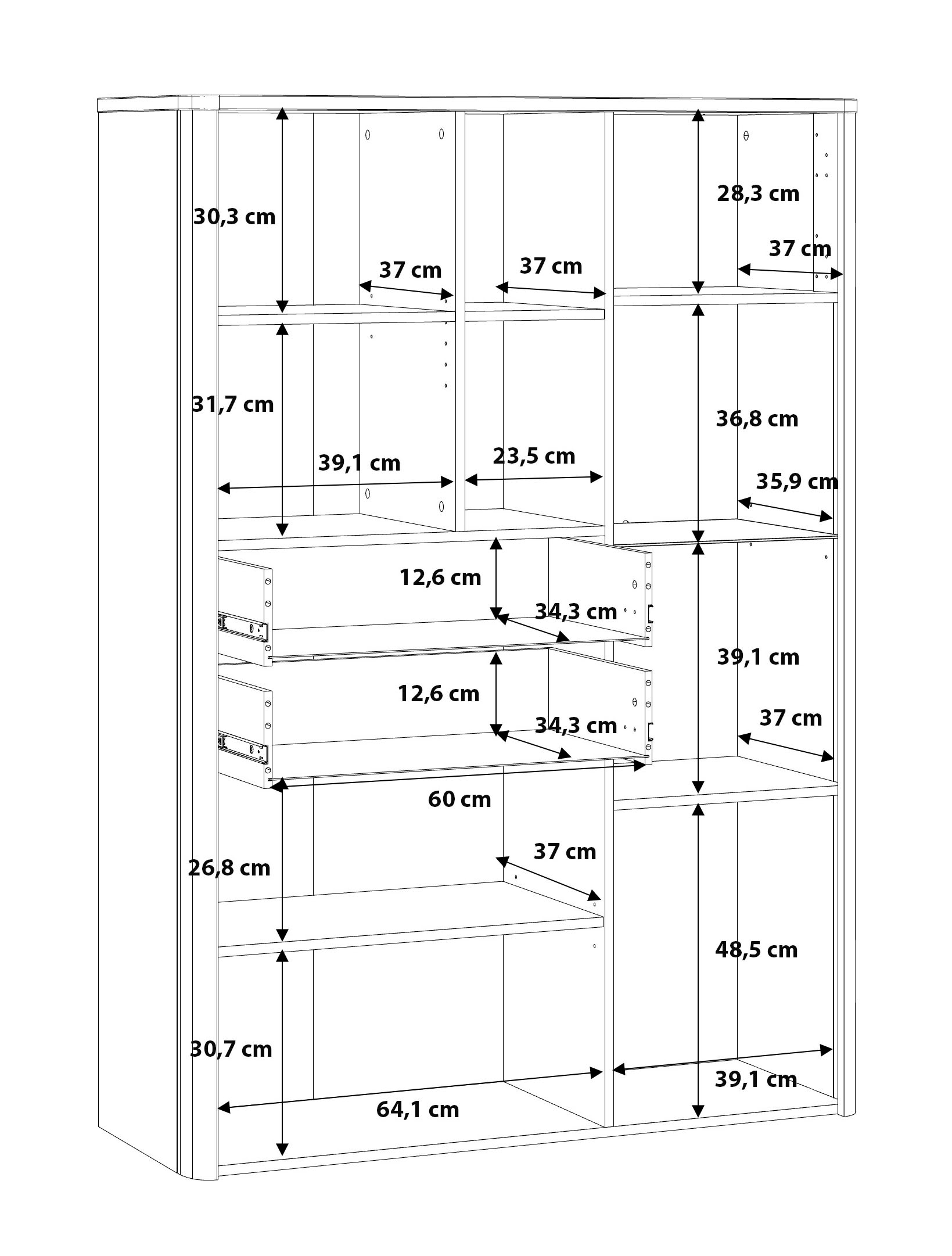 FORTE Highboard »Leokadia«, Breite ca. 113 cm