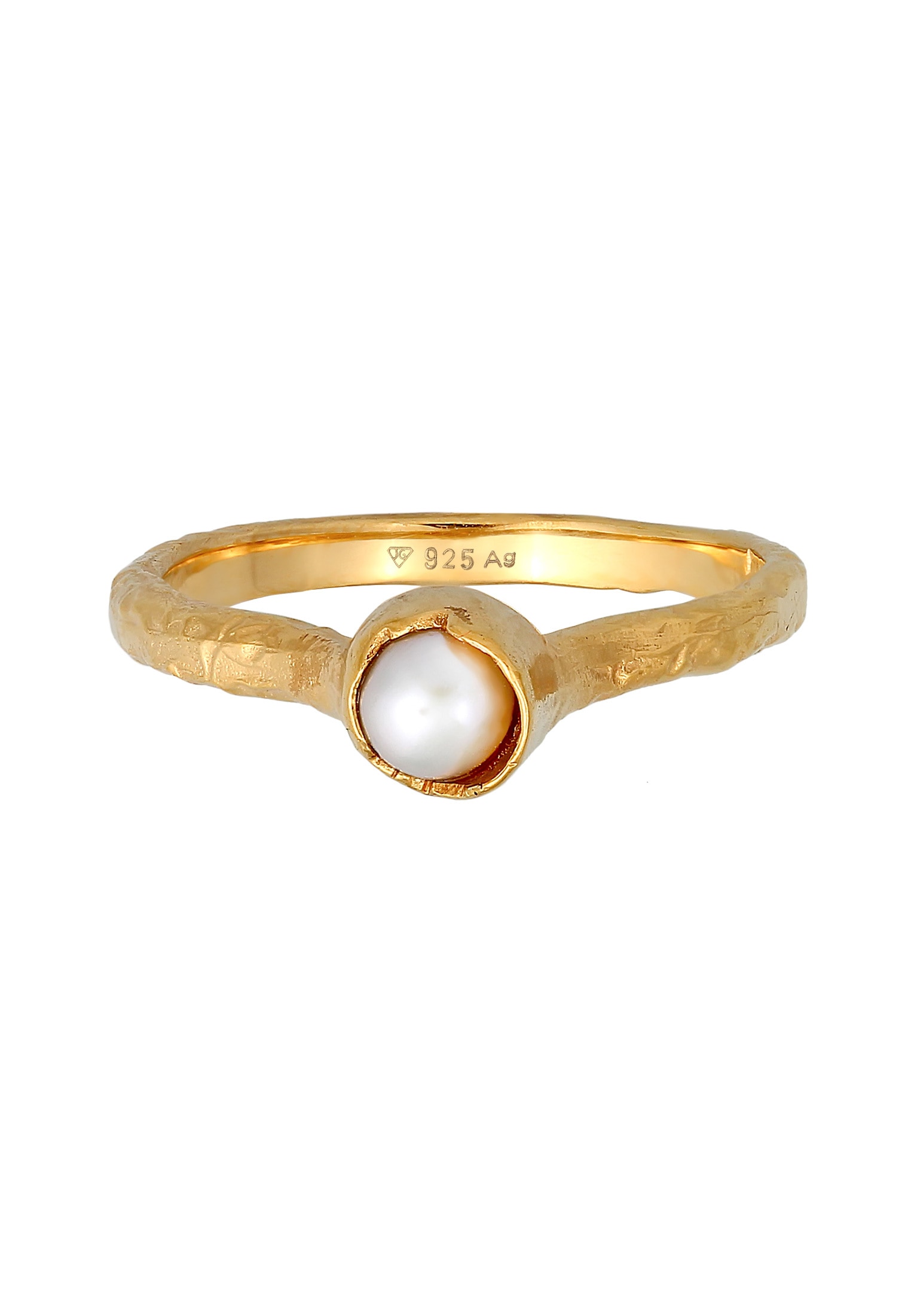 HAZE & GLORY Perlenring »Ring Stapelring Süsswasserperle - Mutiara 925 Silber«