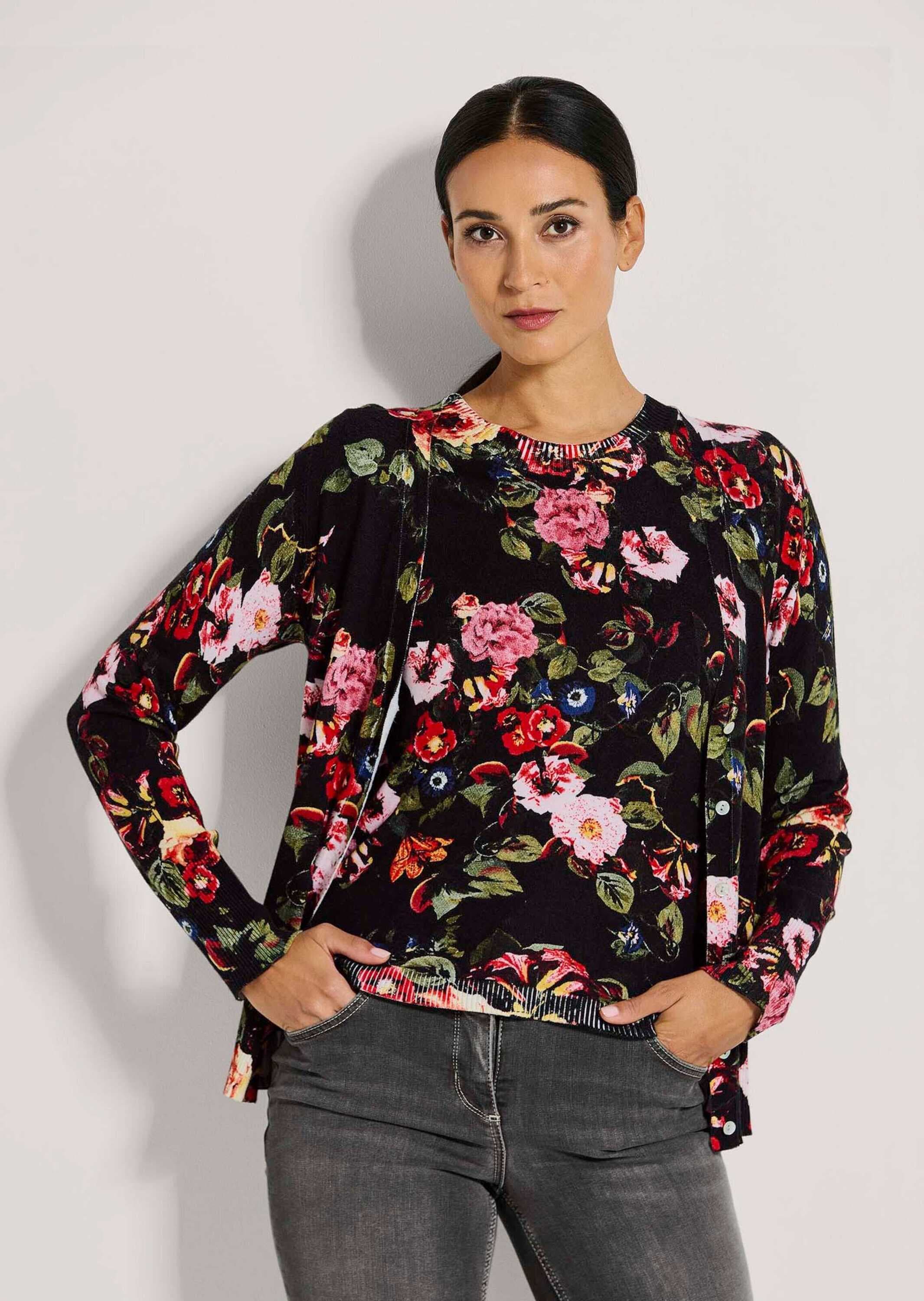 MADELEINE Strickjacke »Strickjacke Strickjacke mit Unikat-Print«