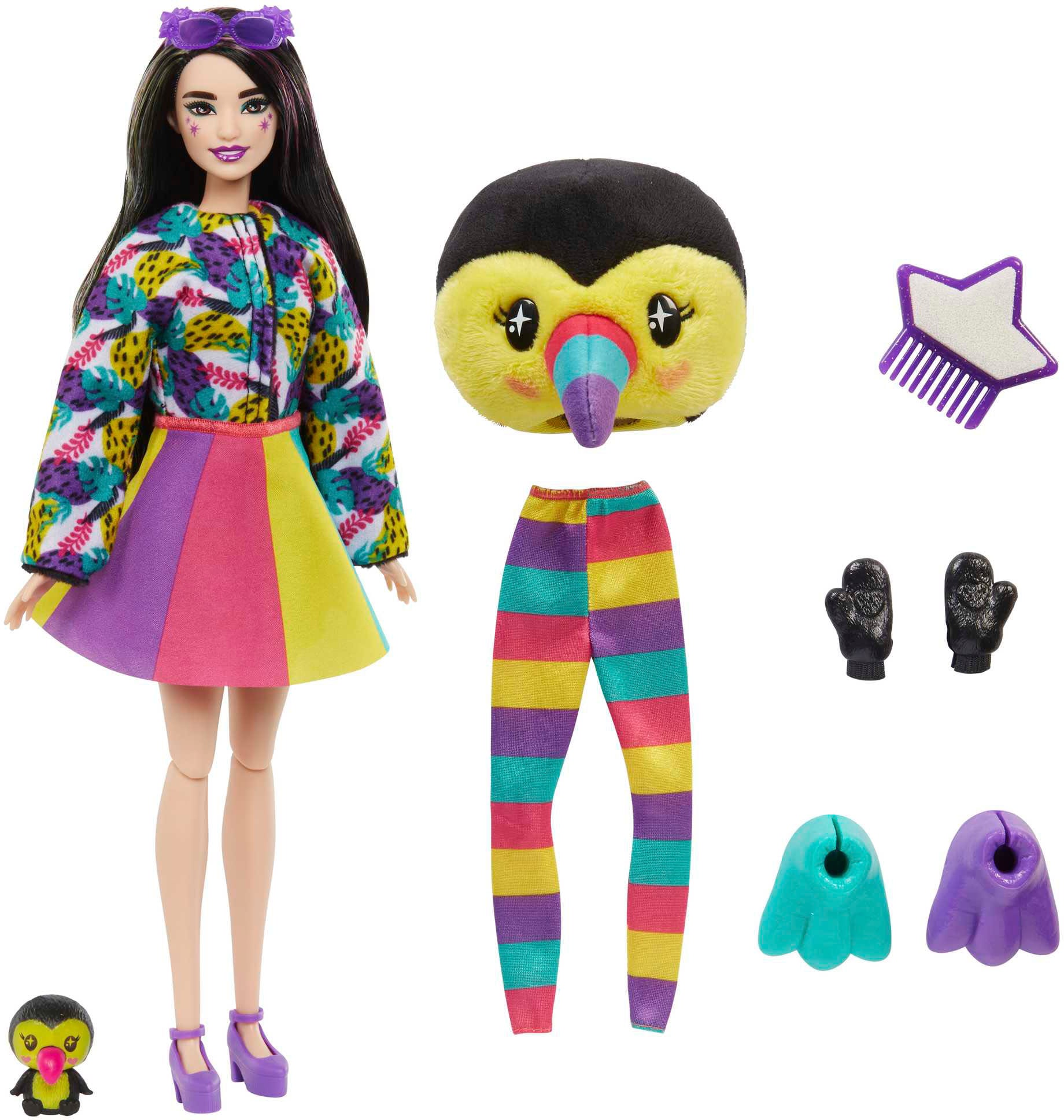Barbie Anziehpuppe »Cutie Reveal, im Tukan-Kostüm mit Farbwechsel (Dschungel-Serie)«, inklusive Accessoires