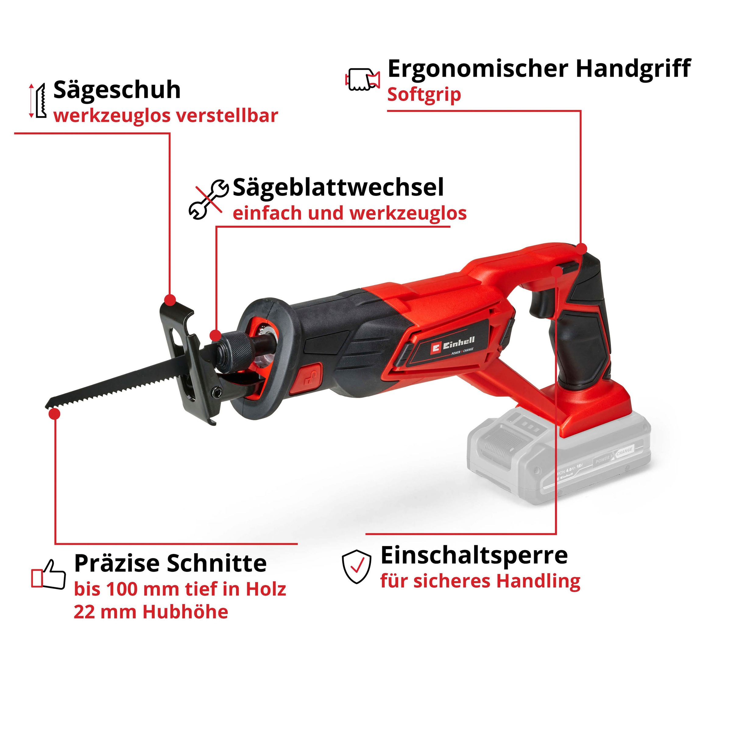 Einhell Universalsäge »TE-AP 18 Li-Solo« Power X-Change, ohne Akku und Ladegerät
