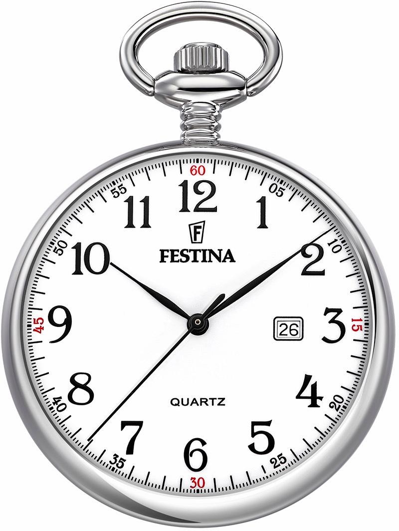 Taschenuhr »F2019/1«, (Set, 2 tlg., inkl. Kette), Quarzuhr, Herrenuhr, Datum