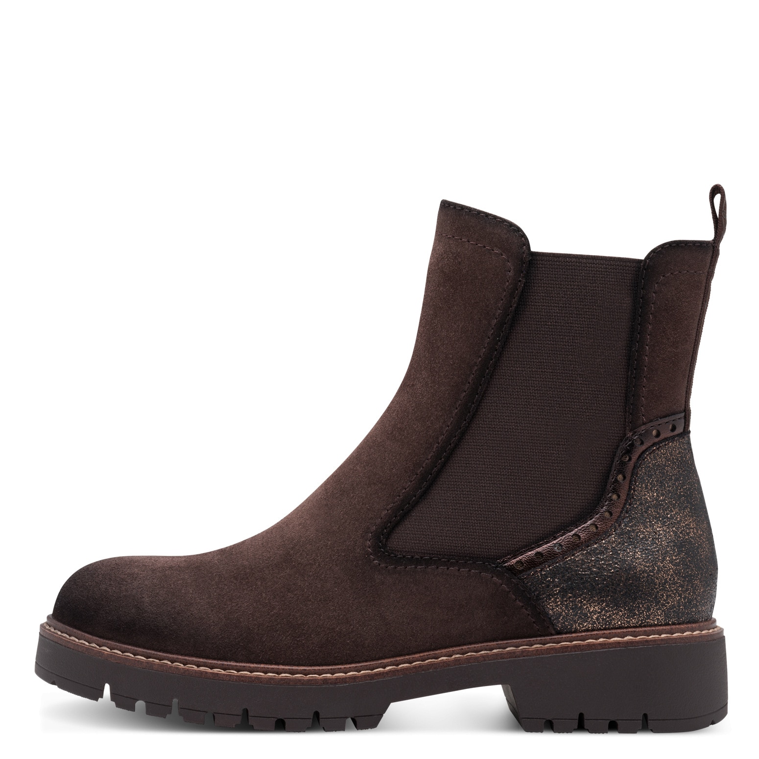 Tamaris Chelseaboots  , Blockabsatz, Stiefelette mit Kontrast-Rahmennaht