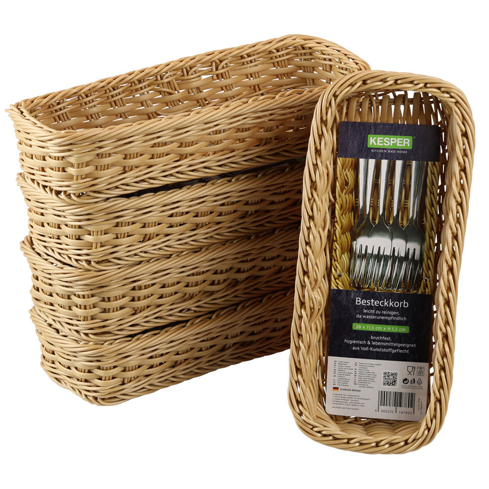 KESPER® Besteckkorb »Geflecht, 5er Set« aus Vollkunststoff, PE