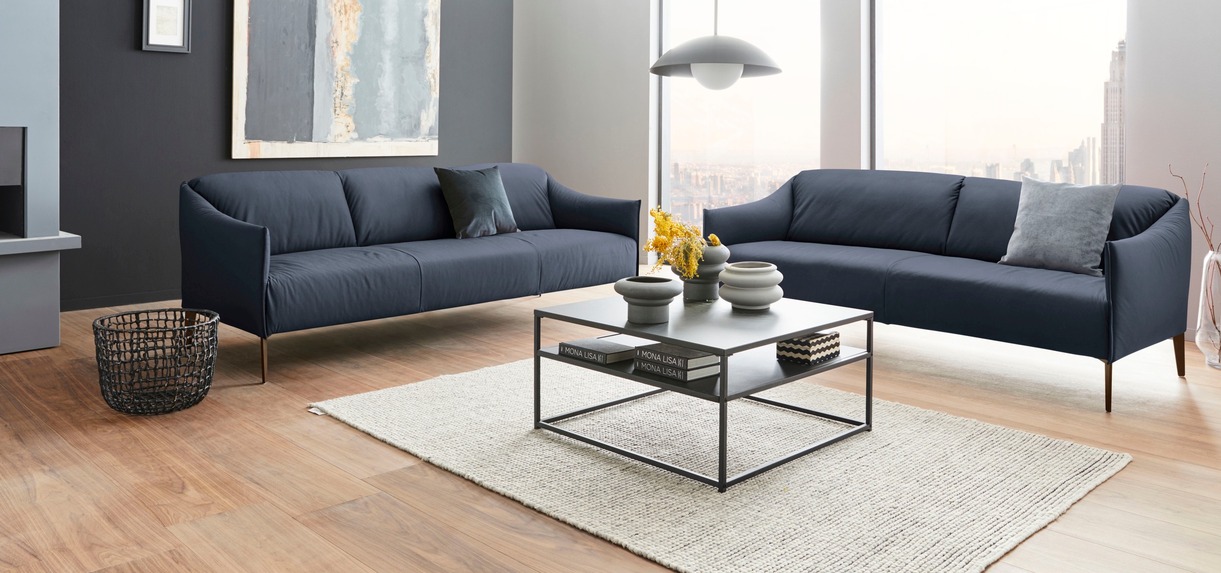 W.SCHILLIG 2,5-Sitzer »sally Designsofa, Loungesofa, bequem, schmale Armlehnen, Breite 194cm« mit Metall-Winkelfüßen in Bronze pulverbeschichtet, Breite 194 cm
