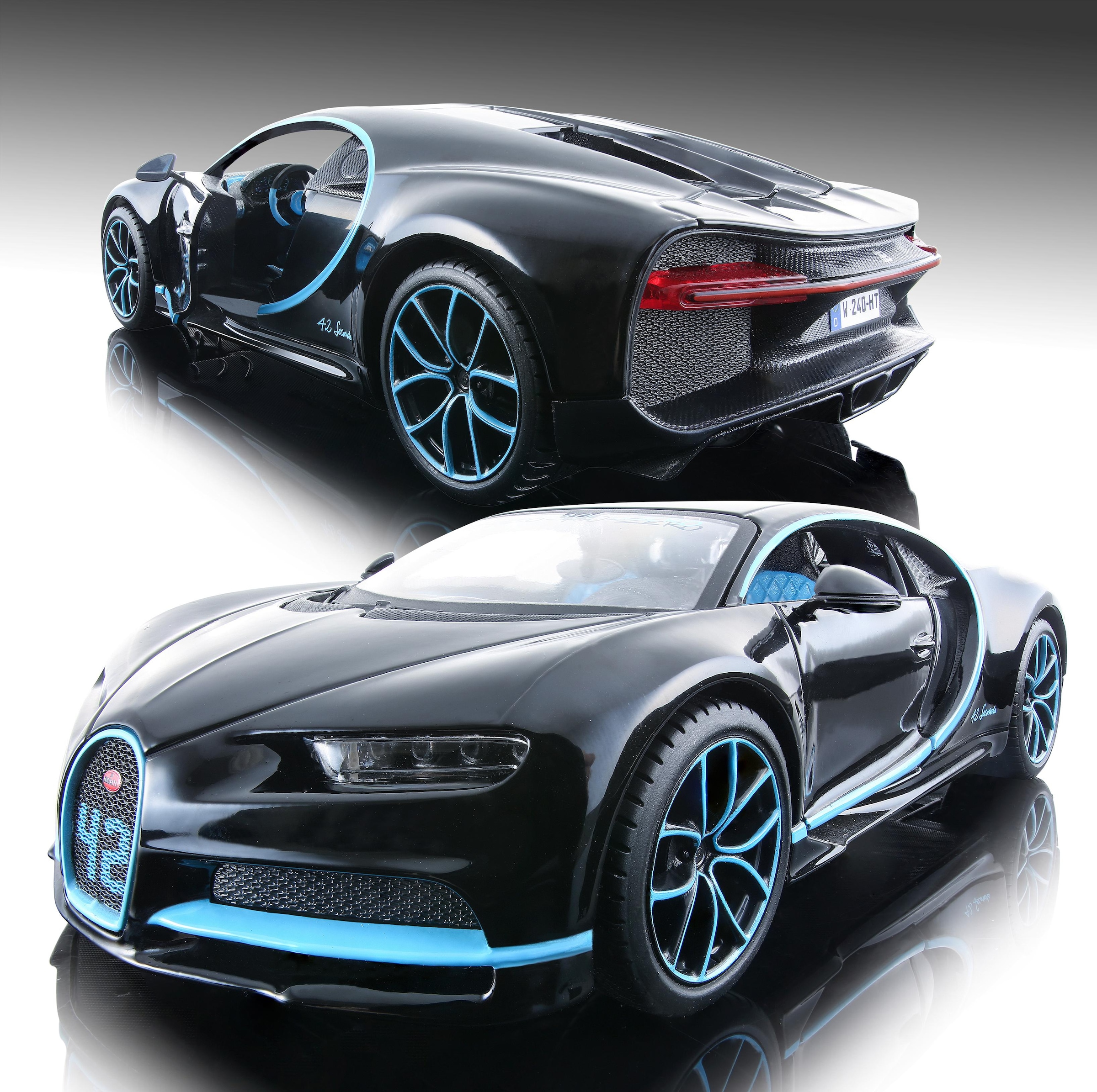 Maisto® Sammlerauto »Bugatti Chiron, 1:24, schwarz«, 1:24, aus Metallspritzguss