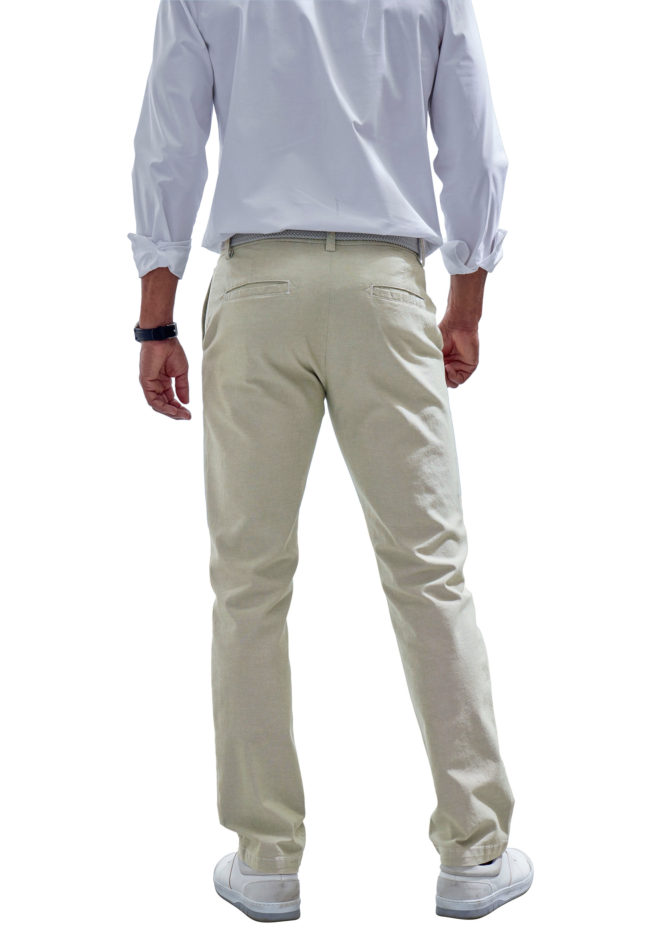 John Devin Chinohose »Regular-fit, lange Oxford Hose«  aus elastischer Baumwoll-Qualität, in 3 Längen: 30 & 32 & 34