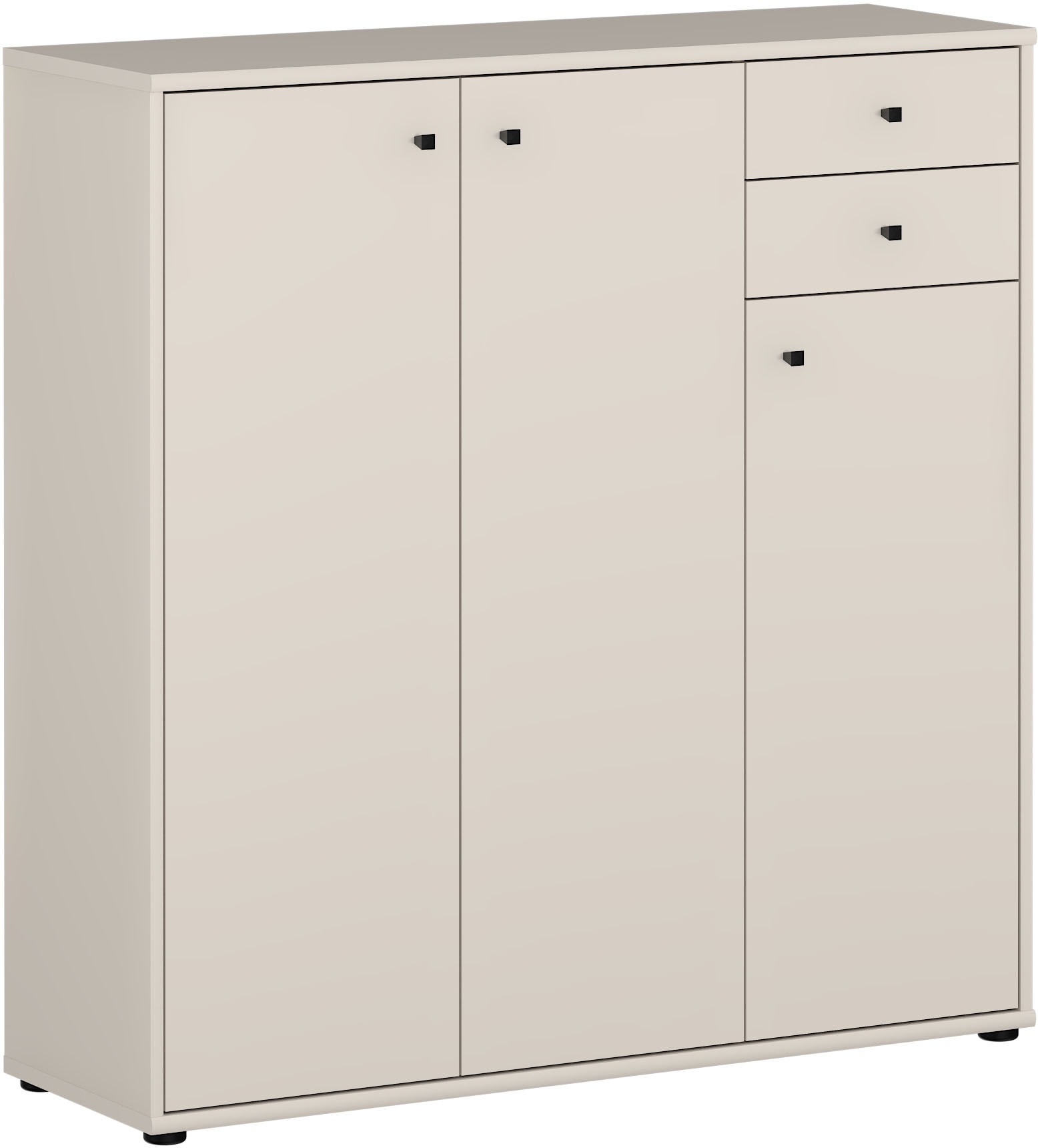 FORTE Kommode »Tempra, Kommode, 3 Türen, 2 Schubkästen, viel Stauraum« B/H/T 108,8/111,1/34,8 cm