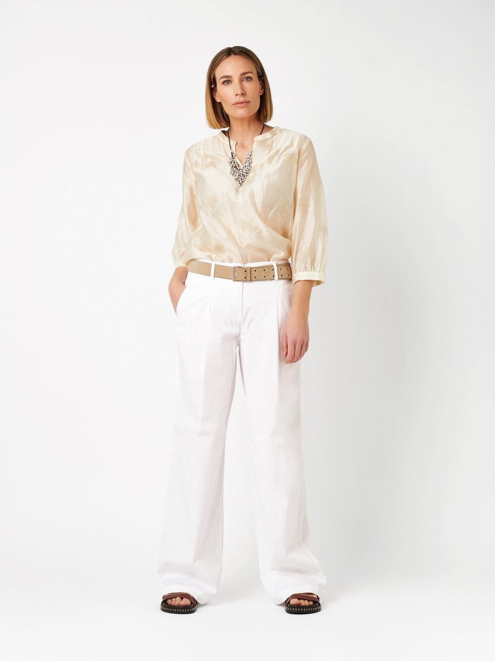 TONI Klassische Bluse »Bella« mit Blütenstickerei