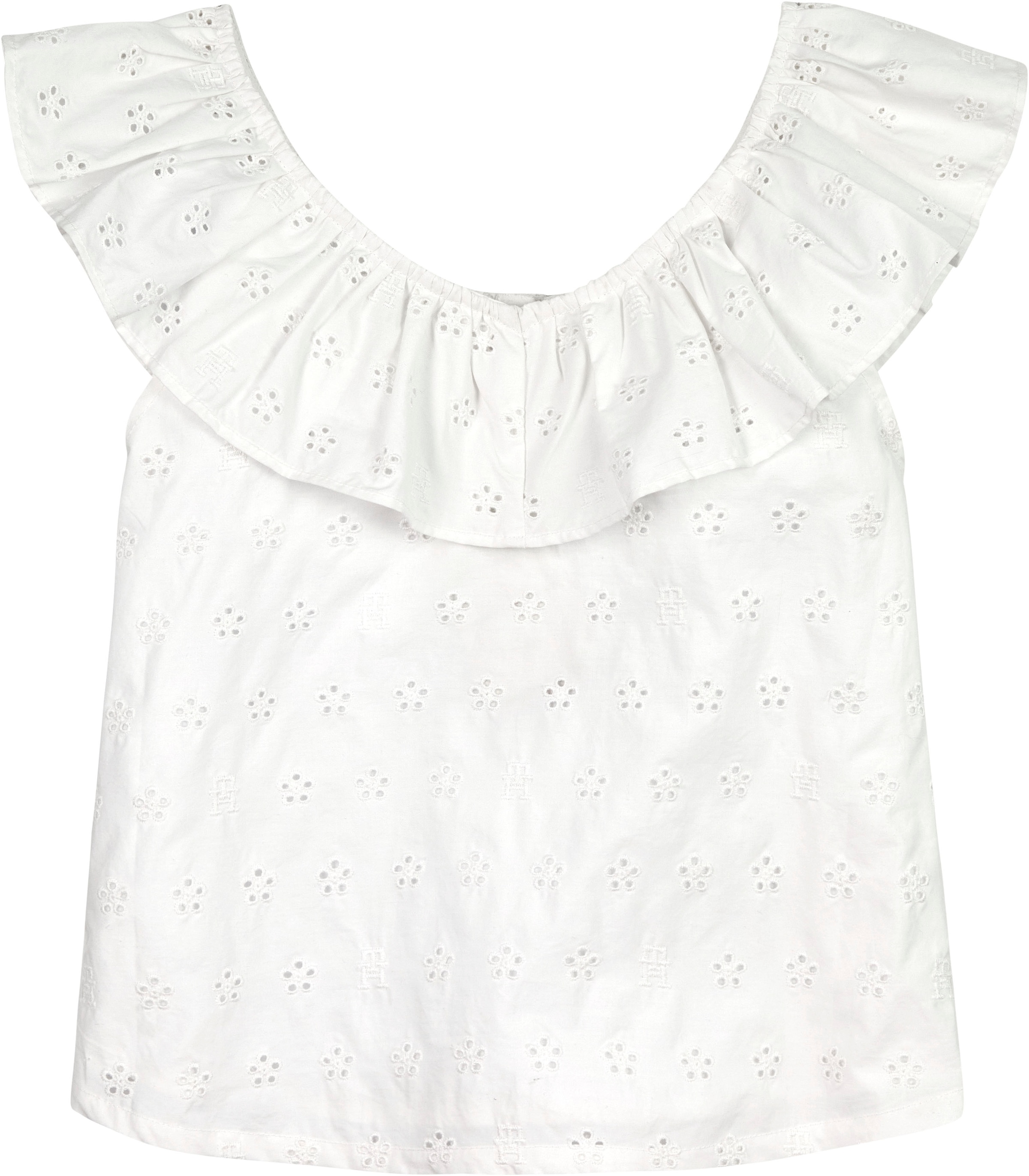 Tommy Hilfiger Babydollshirt »BRODERIE ANGLAISE FRILL TOP«, Baby bis 2 Jahre