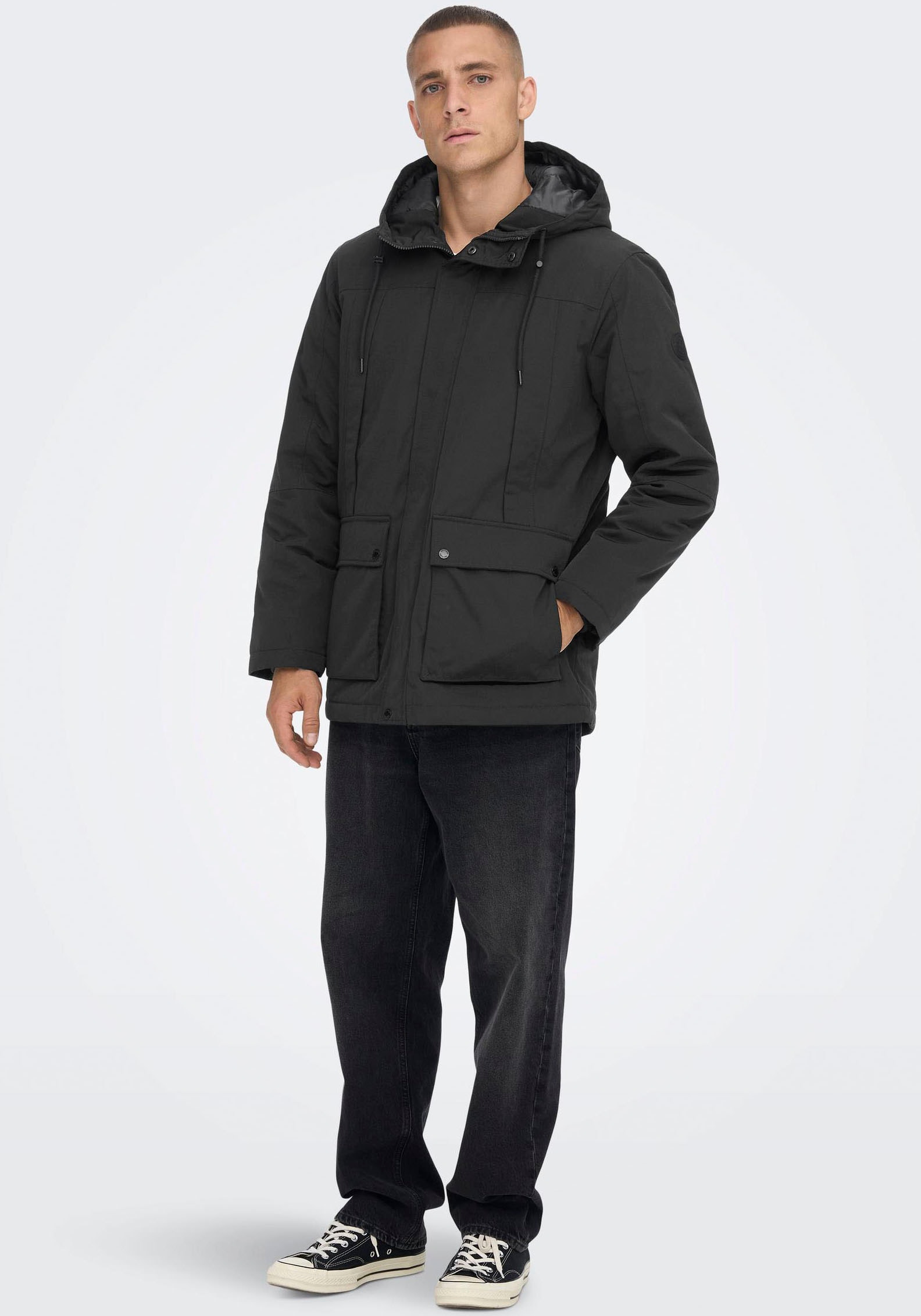 ONLY & SONS Langjacke »ONSJAYDEN PARKA NOOS OTW VD«, mit Kapuze