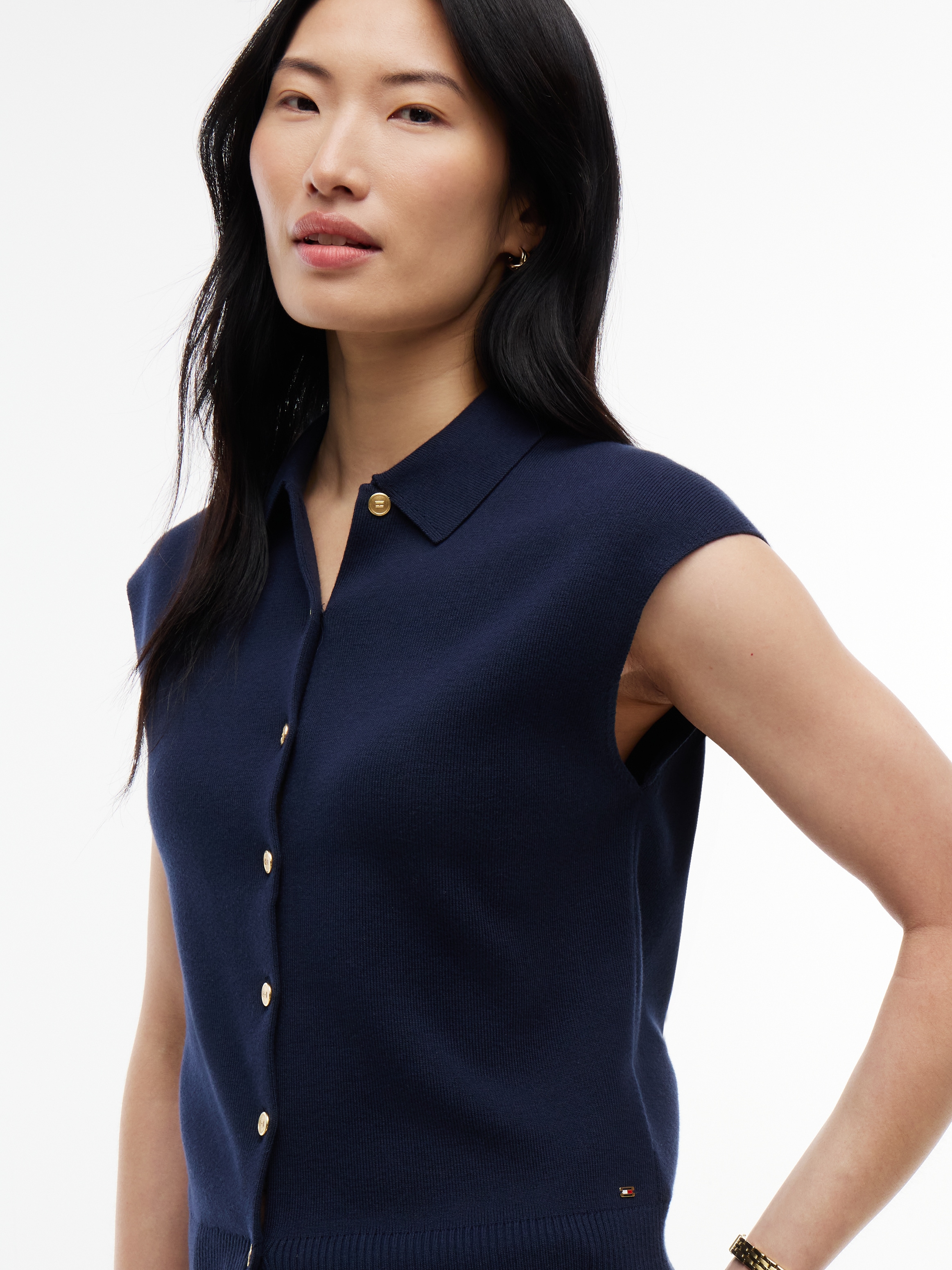 Tommy Hilfiger »COTTON FULL NEEDLE POLO VEST« Baumwollmischung