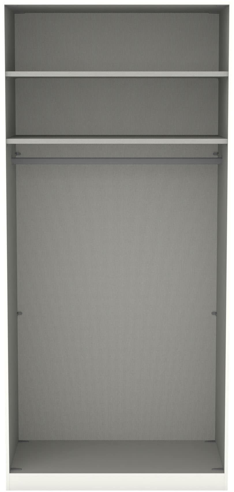 Musterring Kleiderschrank »San Diego, Kleiderschrank, Schrank, Garderobe, mit Glastüren« weiß, Türen gedämpft, 2 Höhen, mehrere Breiten, MADE IN GERMANY, 1 Stk. tlg. 2-türig (gedämpft), 2 Böden, 1 Kleiderstange, Chromgriffe