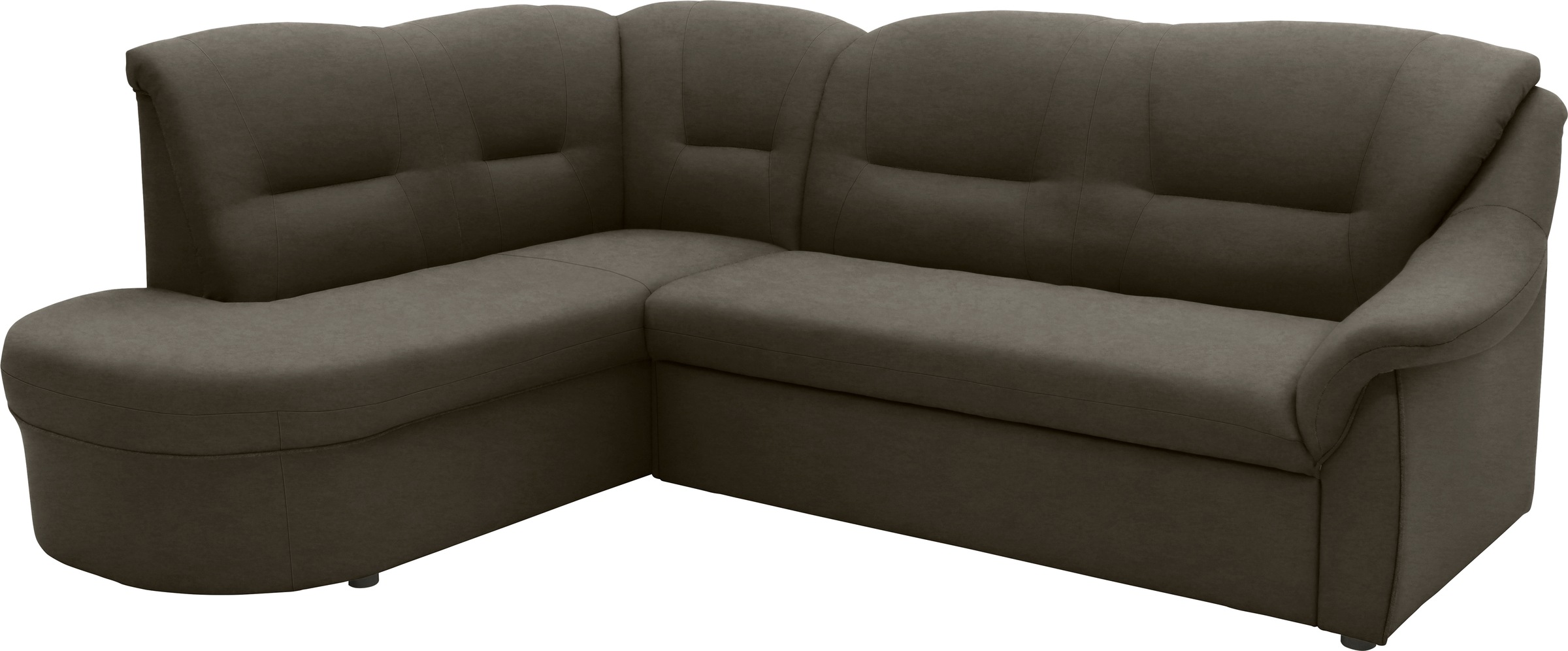 DOMO collection Ecksofa »Faenza für kleine Räume, Stellmaße 232,176cm, komfortabel, L-Form«, mit Ottomane, zeitlos, elegante Armlehnen, wahlweise mit Bettfunktion