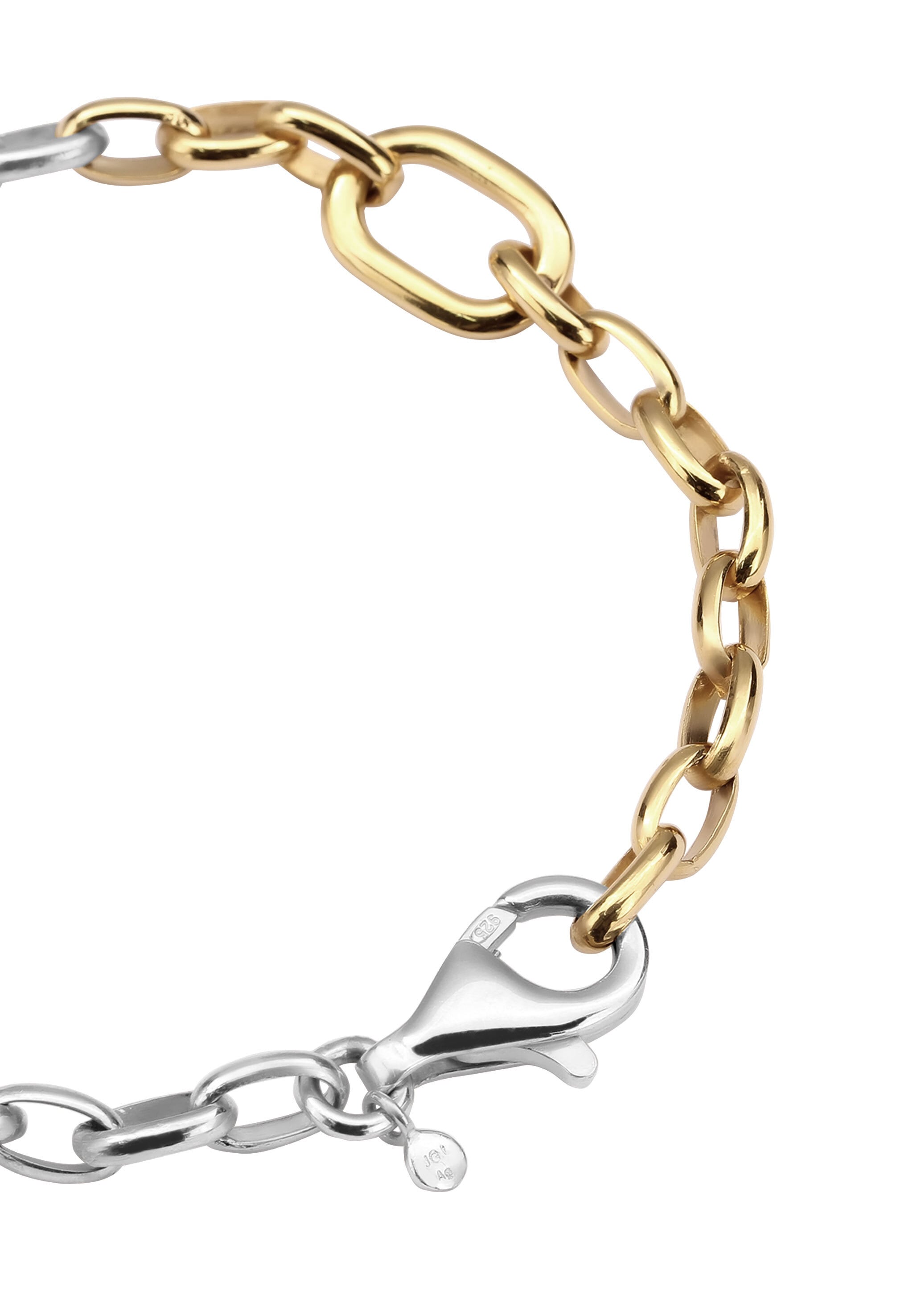 Elli Armkette »Armband Bicolor Glas Kristalle Weiß 925 Sterling Silber«