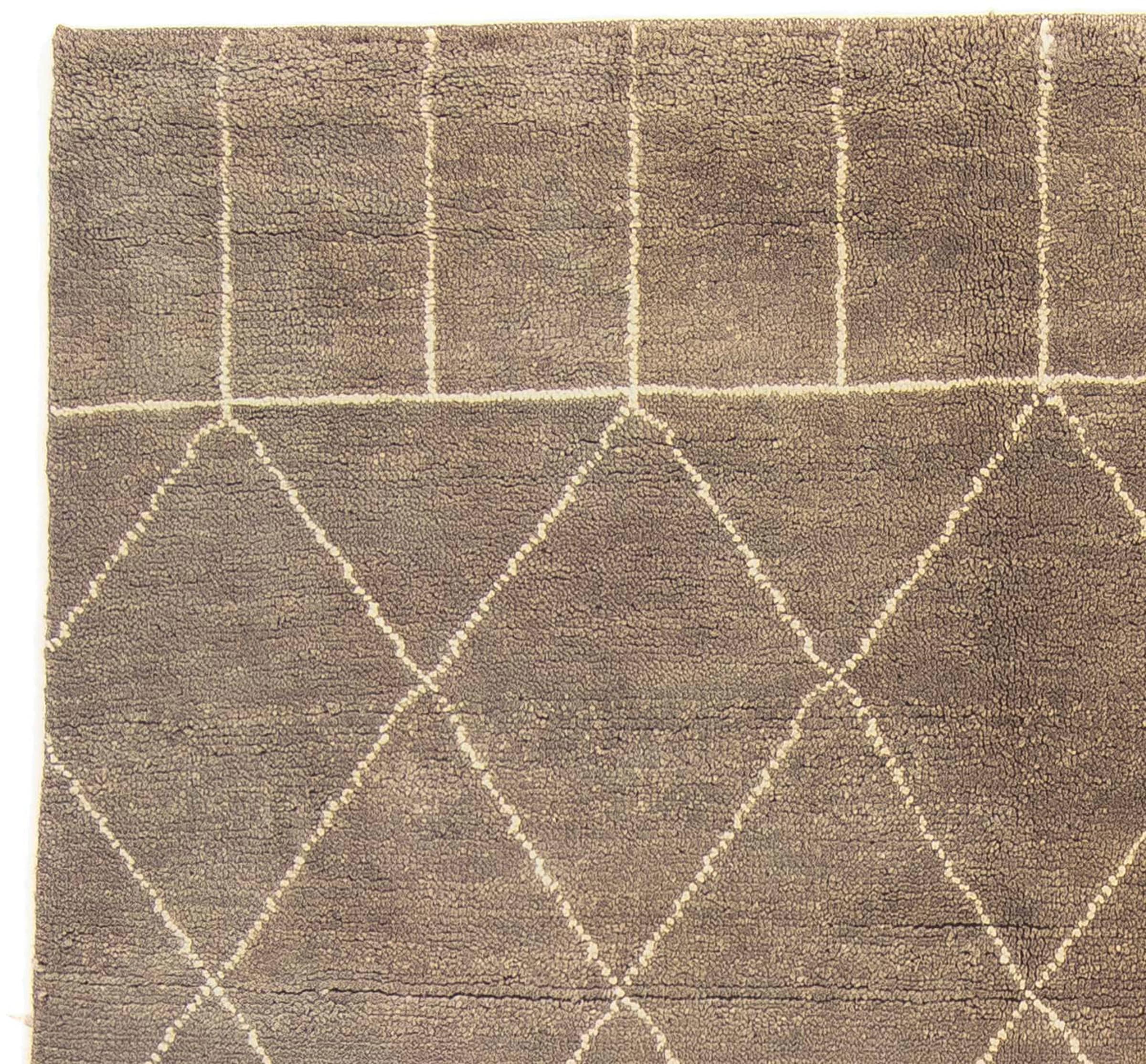 morgenland Designteppich »Designer - 240 x 160 cm - dunkelbraun«, rechteckig, Wohnzimmer, Handgeknüpft, Einzelstück mit Zertifikat