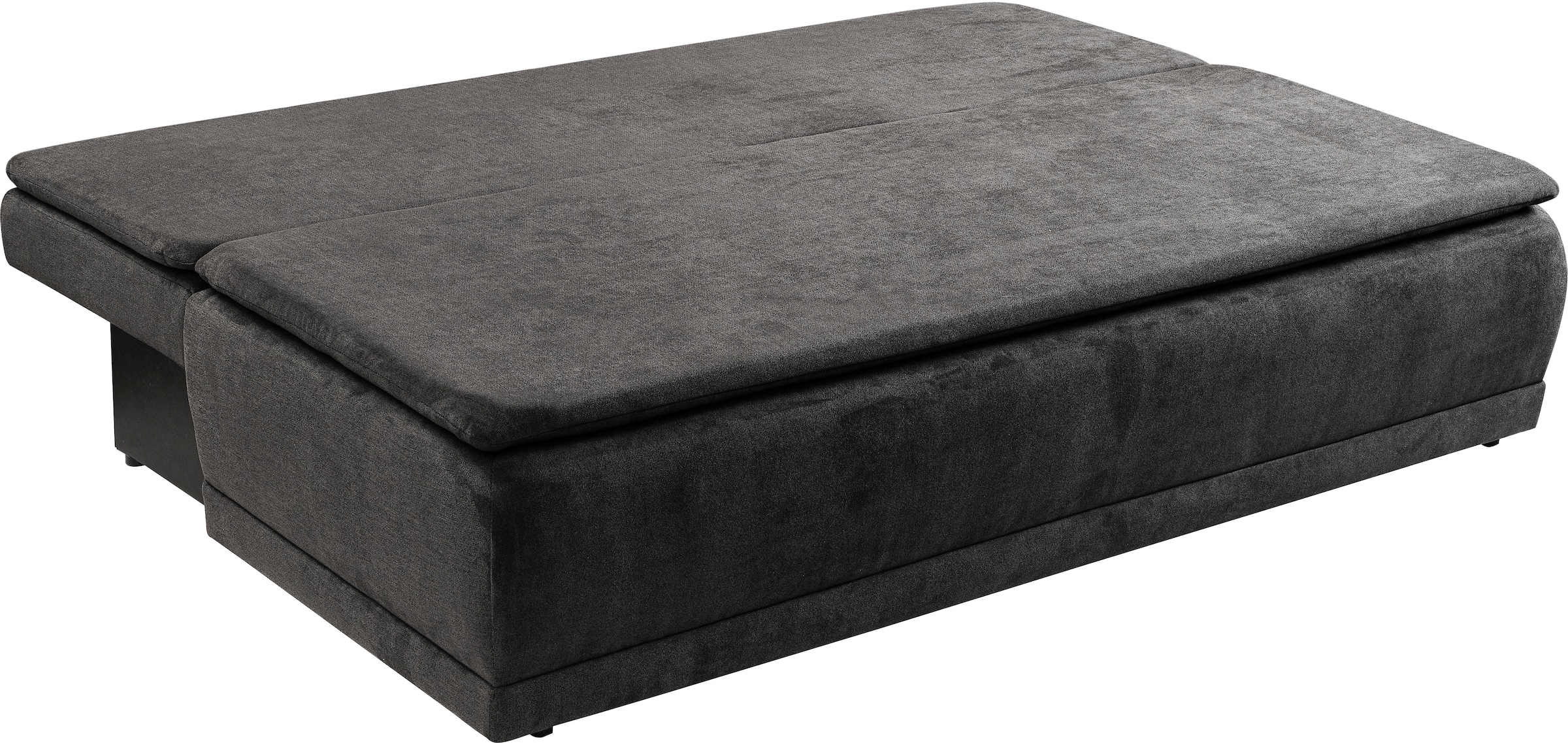 WERK2 Schlafsofa »Biggi, komfortabel & elegant, Schlaffunktion, Bettkasten, Breite 260cm«, inkl. losen Kissen, Struktur weich, anthrazit