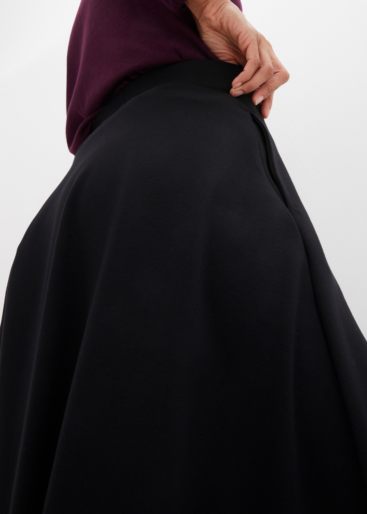 bonprix Midirock aus weichem Materialmix, ausgestellte Passform