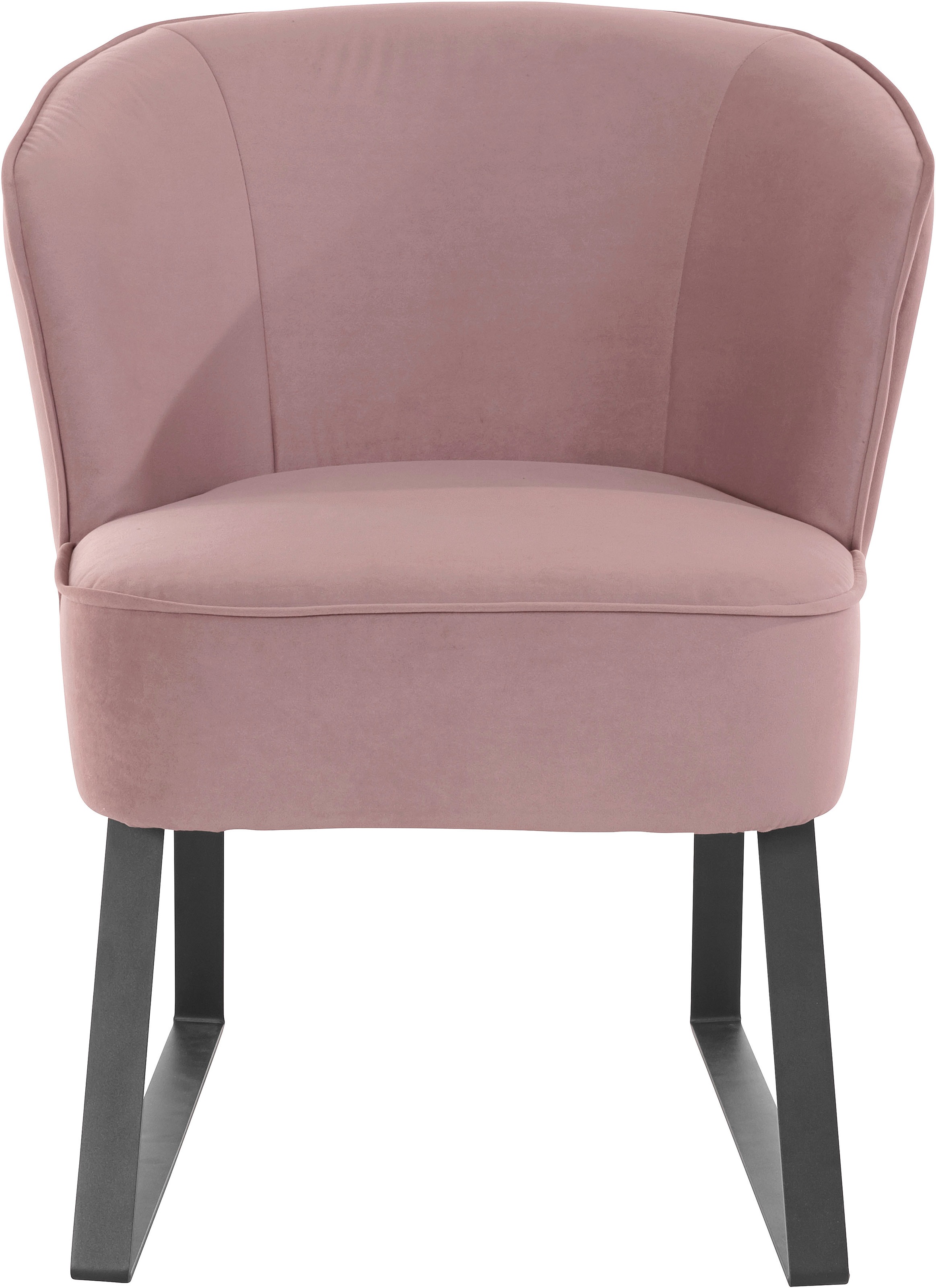 exxpo - sofa fashion Sessel »Americano, Loungesessel«, mit Keder und Metallfüßen, Bezug in verschiedenen Qualitäten, 1 Stck.