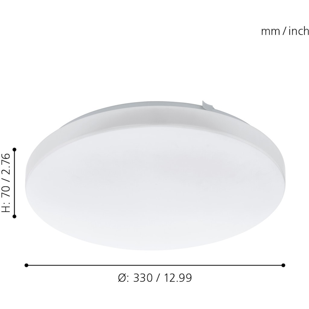 EGLO LED Deckenleuchte »FRANIA«, LED-Board, Warmweiß, weiß / Ø33 x H7 cm / inkl. 1 x LED-Platine (je 14,6W, 1600lm, 3000K) - Deckenlampe - Schlafzimmerlampe - Büroleuchte - Lampe - Schlafzimmer - Küche - Flur - Flurlampe - Küchenlampe