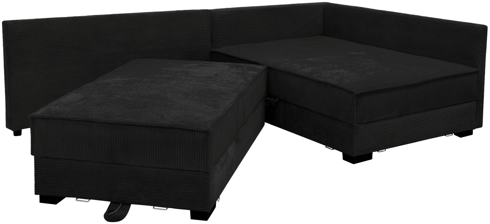 Home affaire Ecksofa inkl. Bettfunktion, Bettkasten, 3 Zierkissen, Boxspringbett 180x200 cm