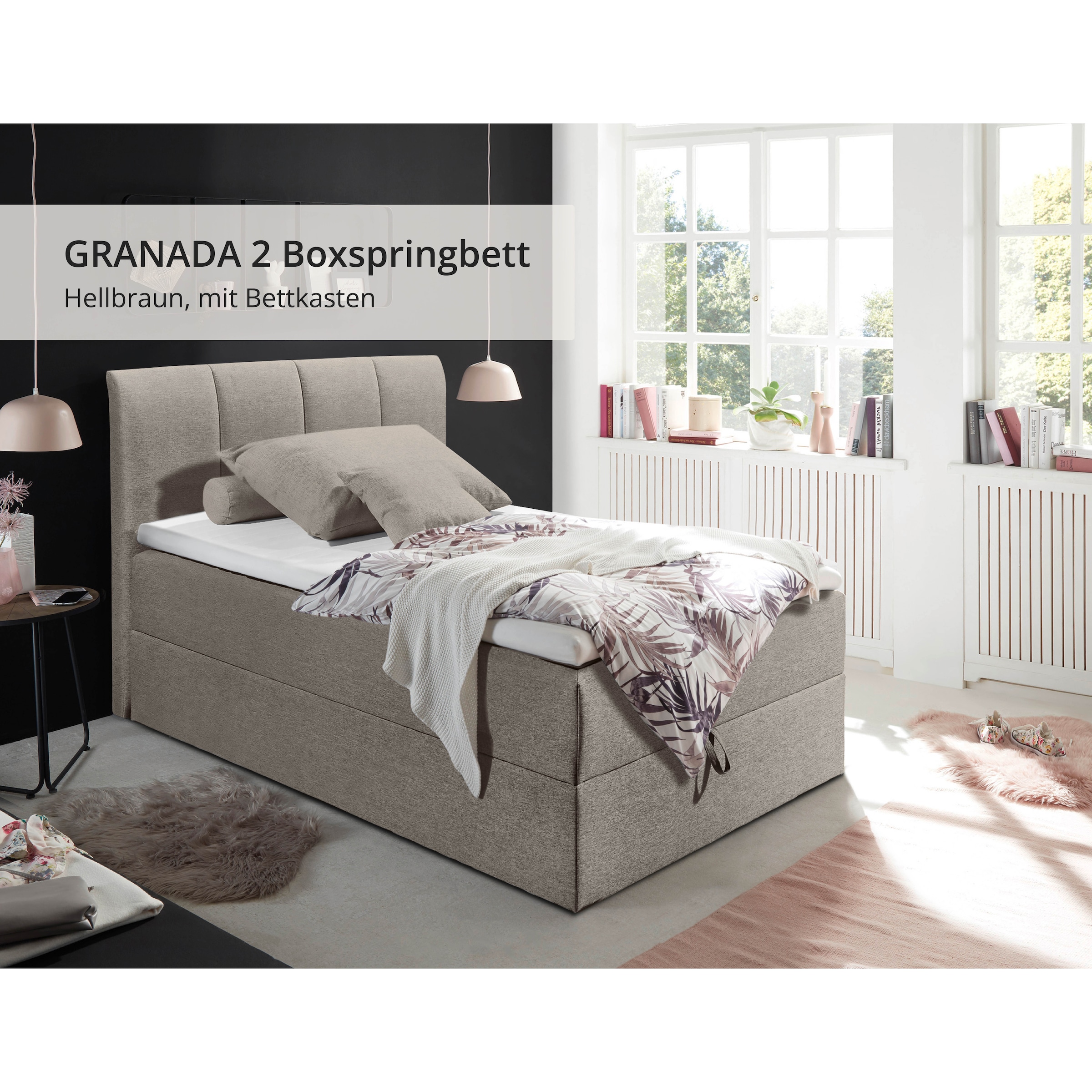 ED EXCITING DESIGN Boxbett »"Granada"  inkl. Bettkasten und Topper« erhältlich in den Größen 120x200cm & 180x200cm