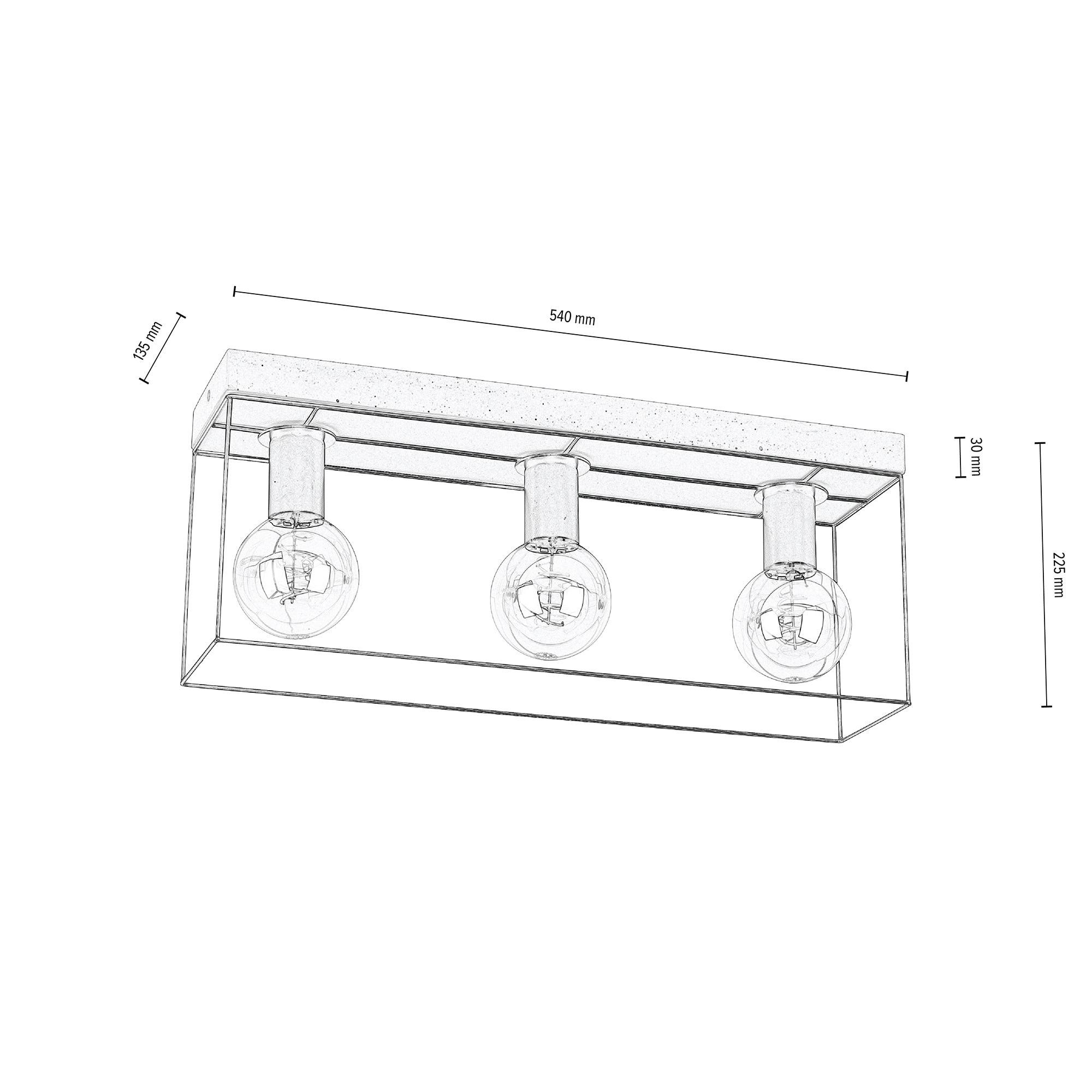 SPOT Light Naturprodukt mit CONCRETE«, XXL LM Aus echtem Beton / online und »GRETTER 3 Jahren Garantie | passende kaufen Deckenleuchte exklusive, flammig-flammig, 1 Metall, E27