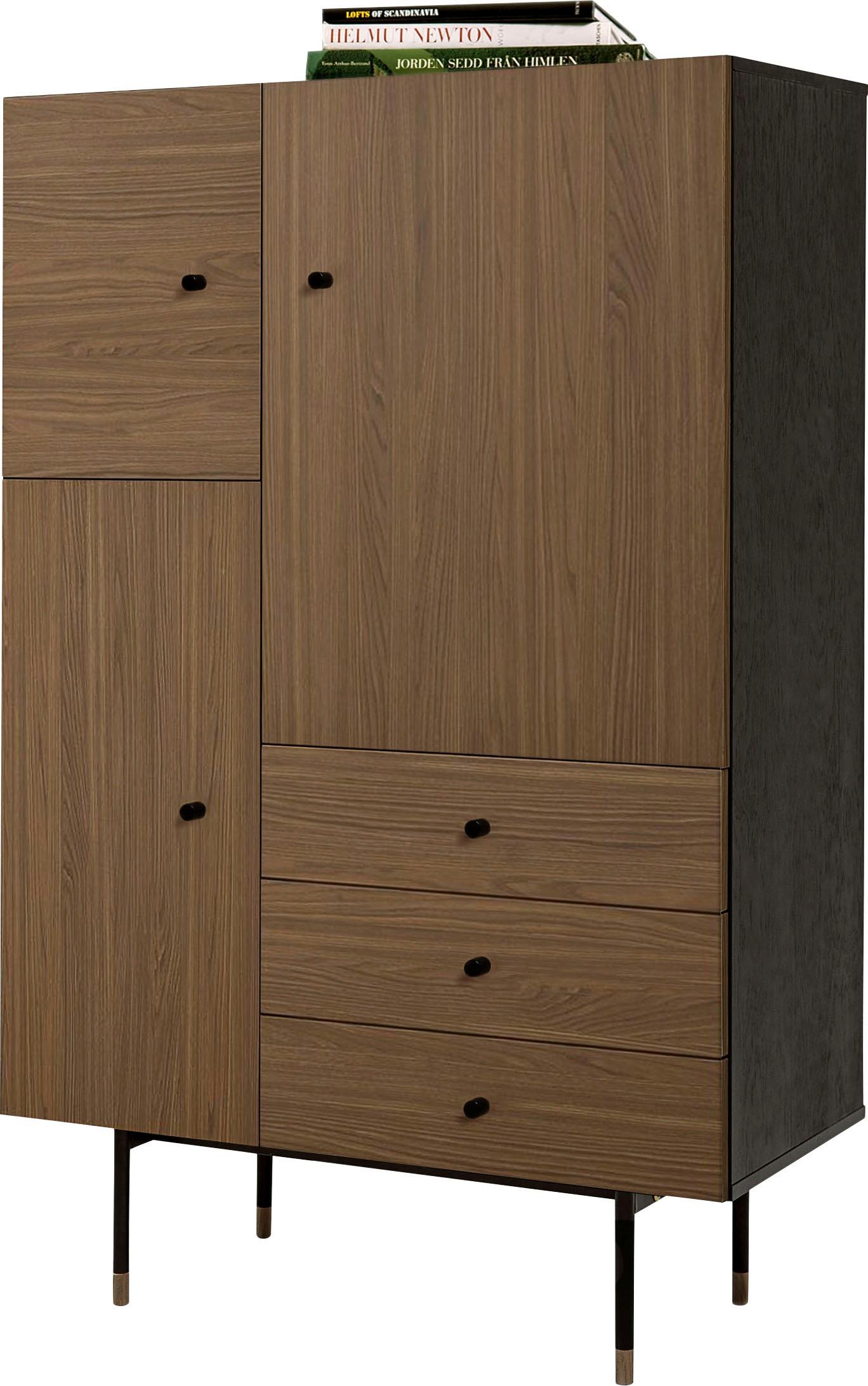 Woodman Highboard »Jugend Kommode« Stauraumschrank mit Holzfurnier aus Eiche, Breite 90 cm, FSC®
