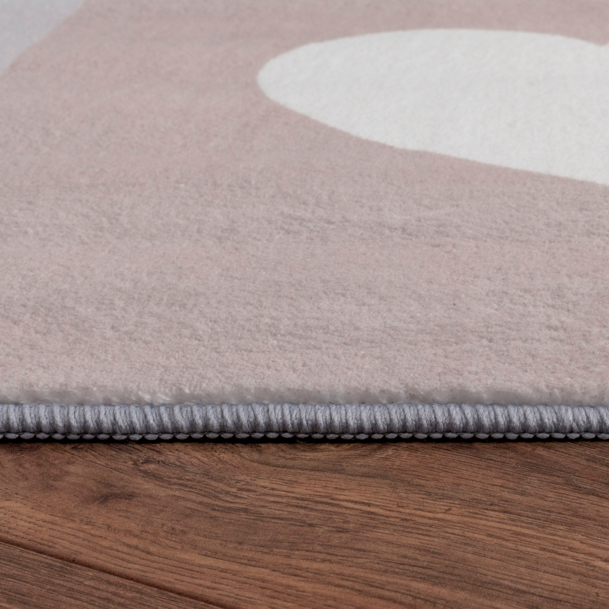 Paco Home Kinderteppich »Eliz 391«, rund, 12 mm Höhe, Kurzflor, Spielteppich, Patchwork-Muster, Motiv Krone, Herz & Punkte