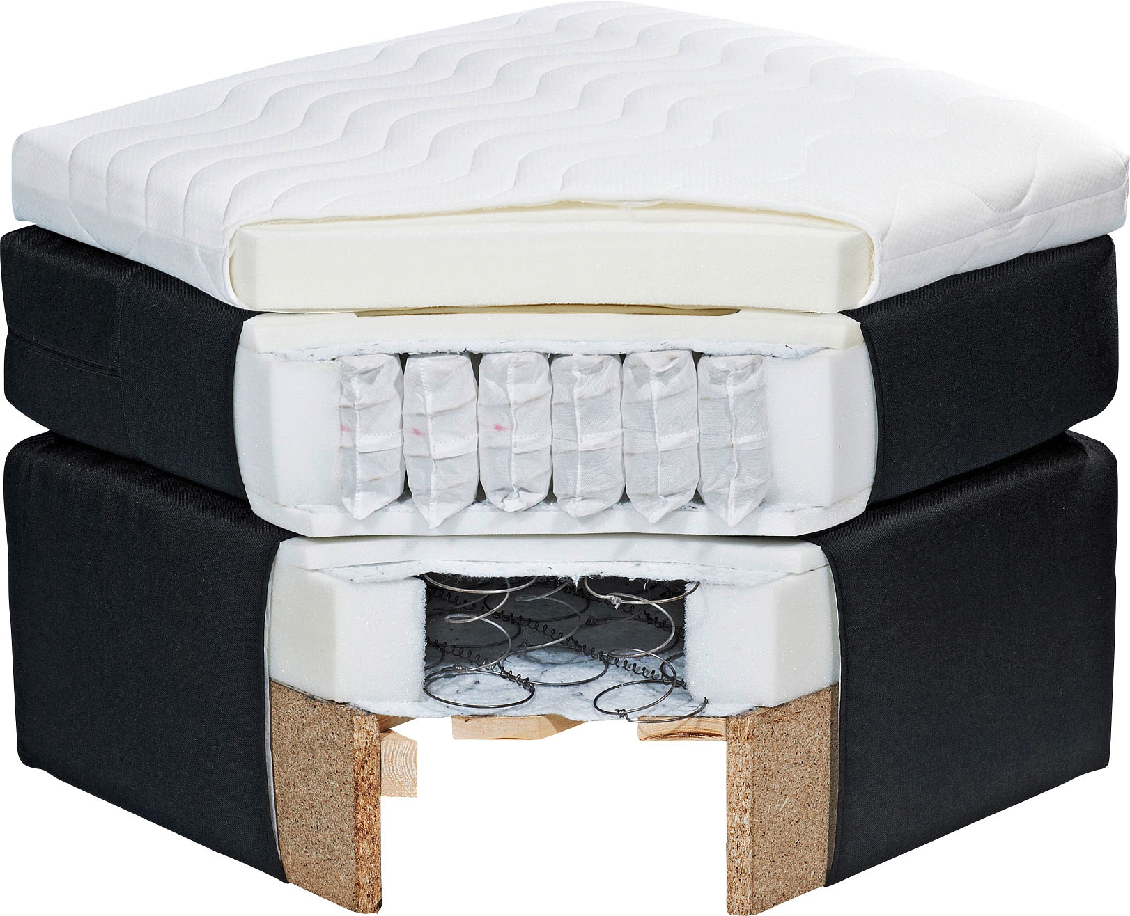ED EXCITING DESIGN Boxspringbett »Sandon, Familienbett erhältlich in der Größe 240x200cm« in verschiedenen Farben erhältlich