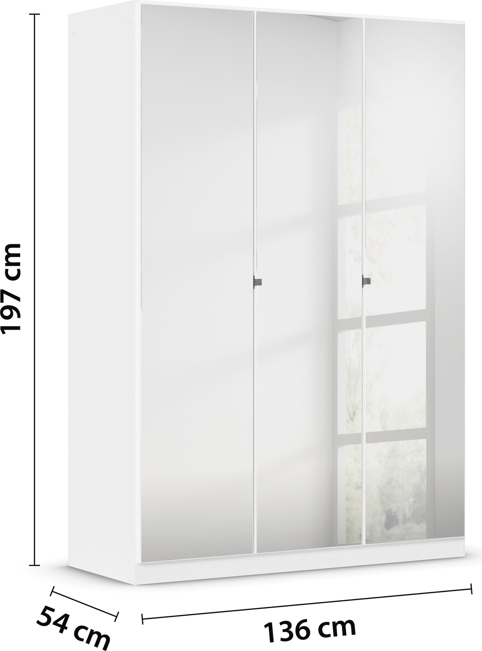 rauch Drehtürenschrank »Reflect«, mit Spiegelfront, inkl. praktischer Inneneinteilung