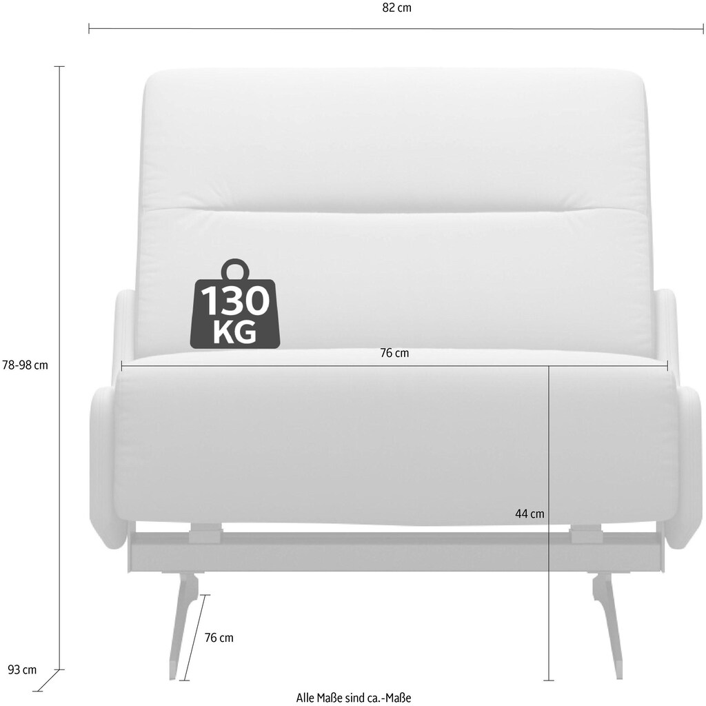 Stressless® Sessel »Stella«, mit Zwischennaht im Rücken, Fuß Mattschwarz, Breite 82 cm