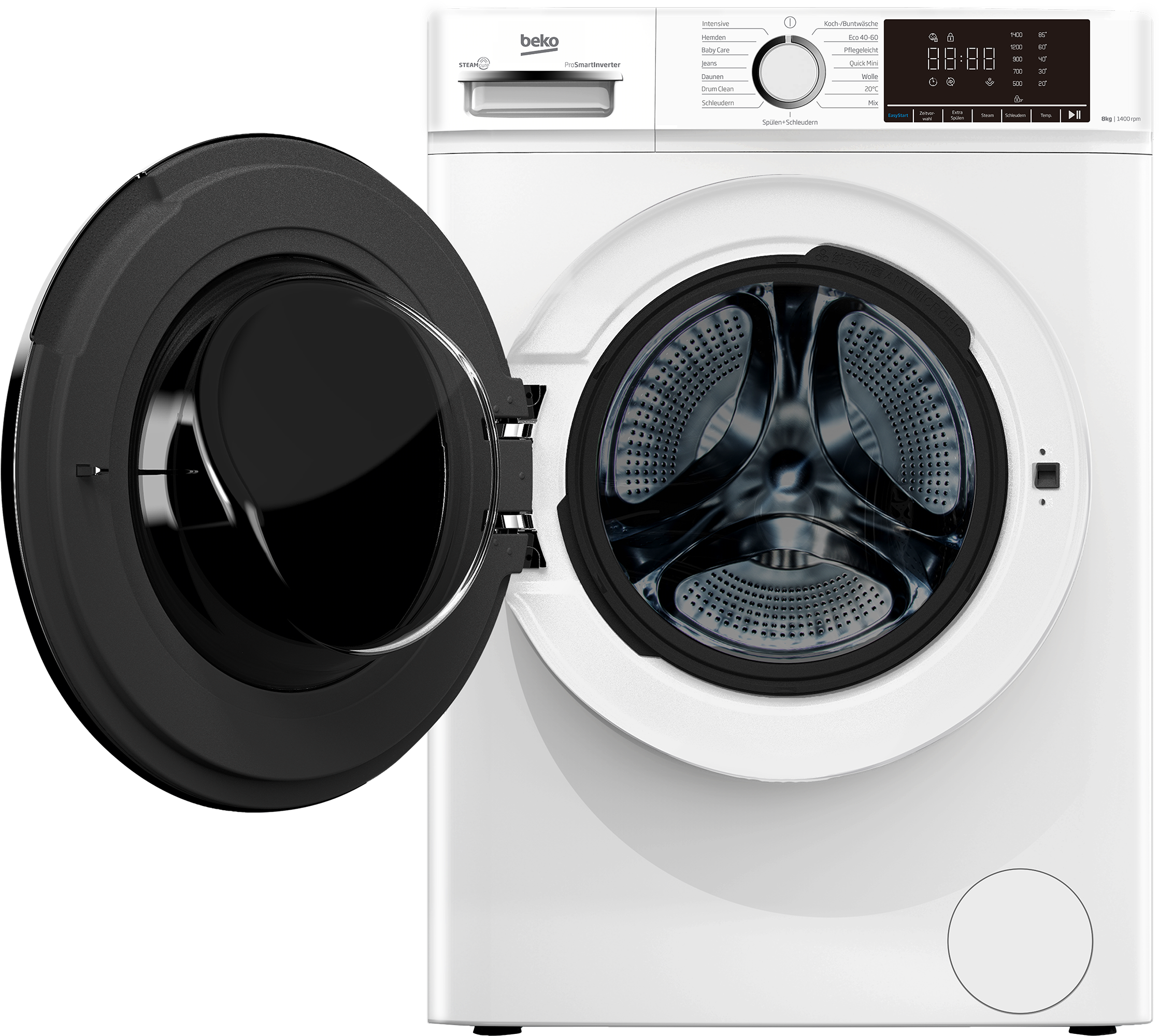 BEKO Waschmaschine »WMOFE841« 8 kg 1400 U/min SteamCure-Dampffunktion für schonende Pflege und Frische